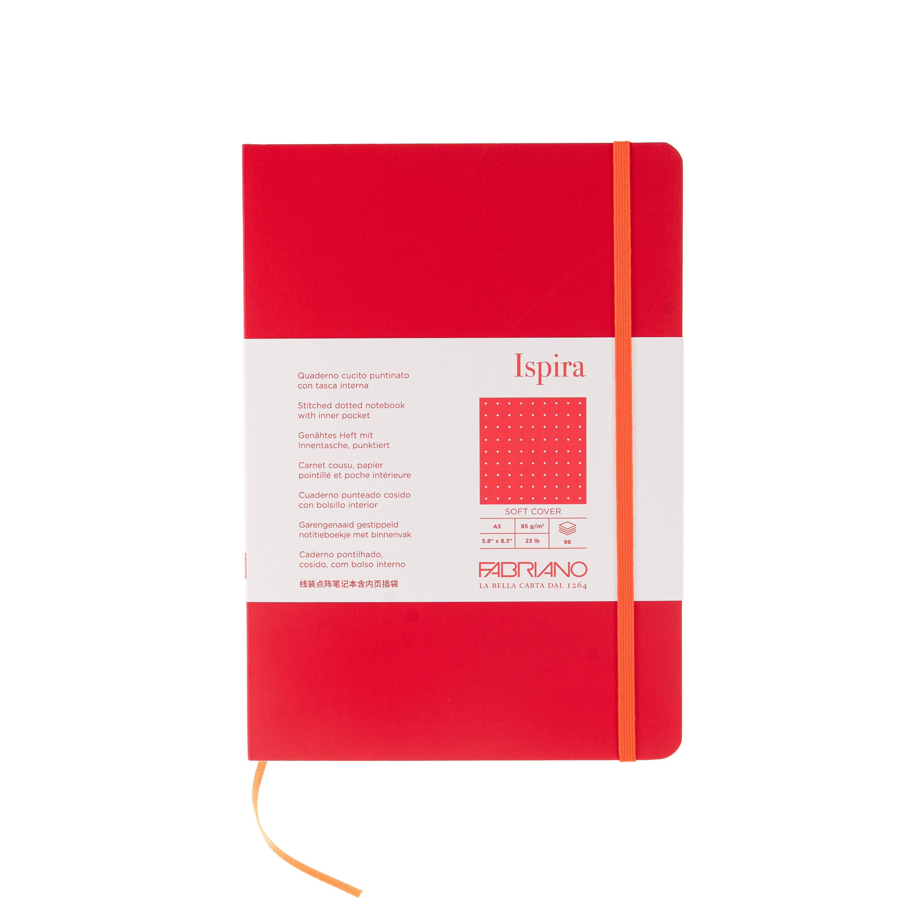 Fabriano® Ispira Red Soft-Cover A5 Dotted Notebook