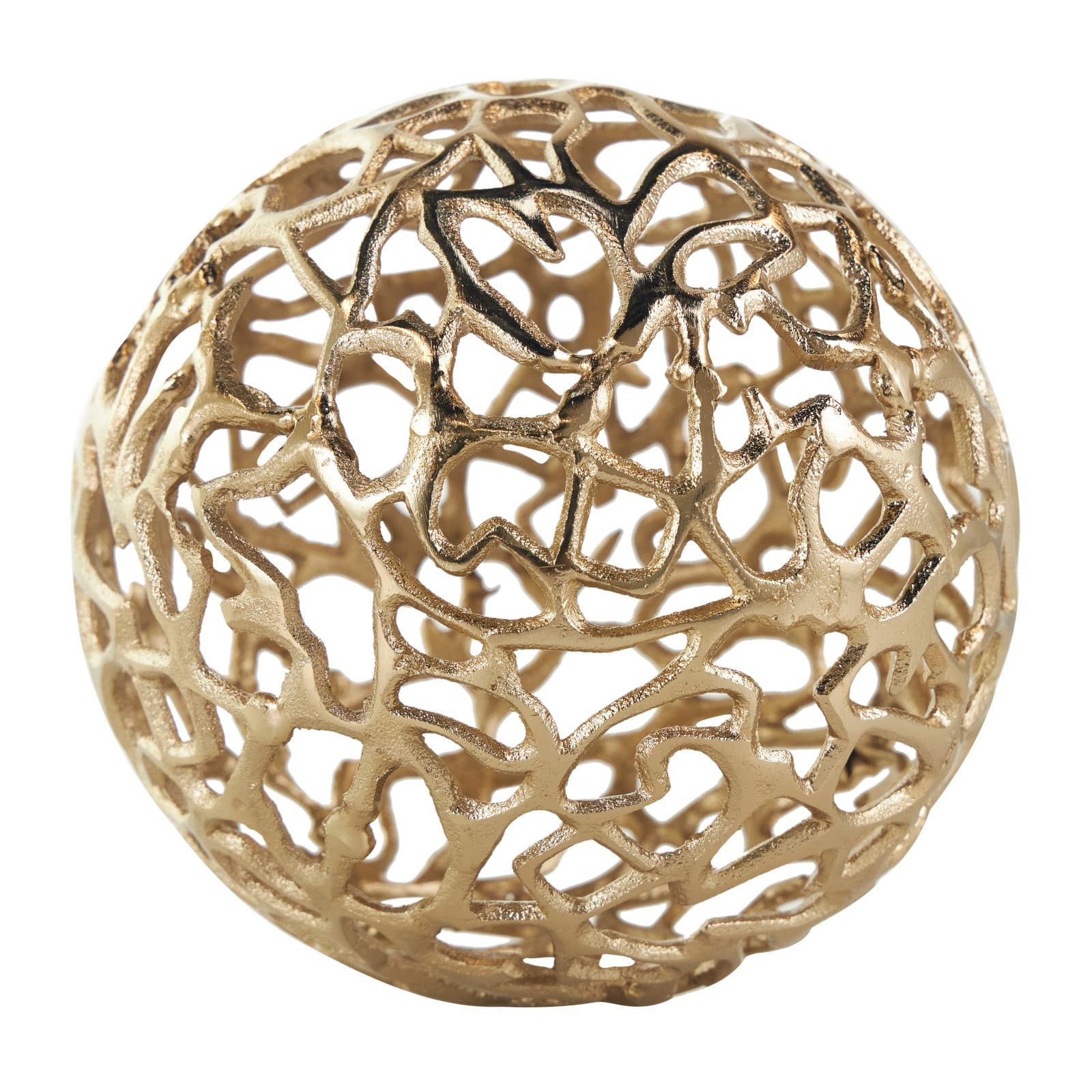 Gold Open Lattice Work Aluminum Decorative Ball Orbs &#x26; Vase Filler Set