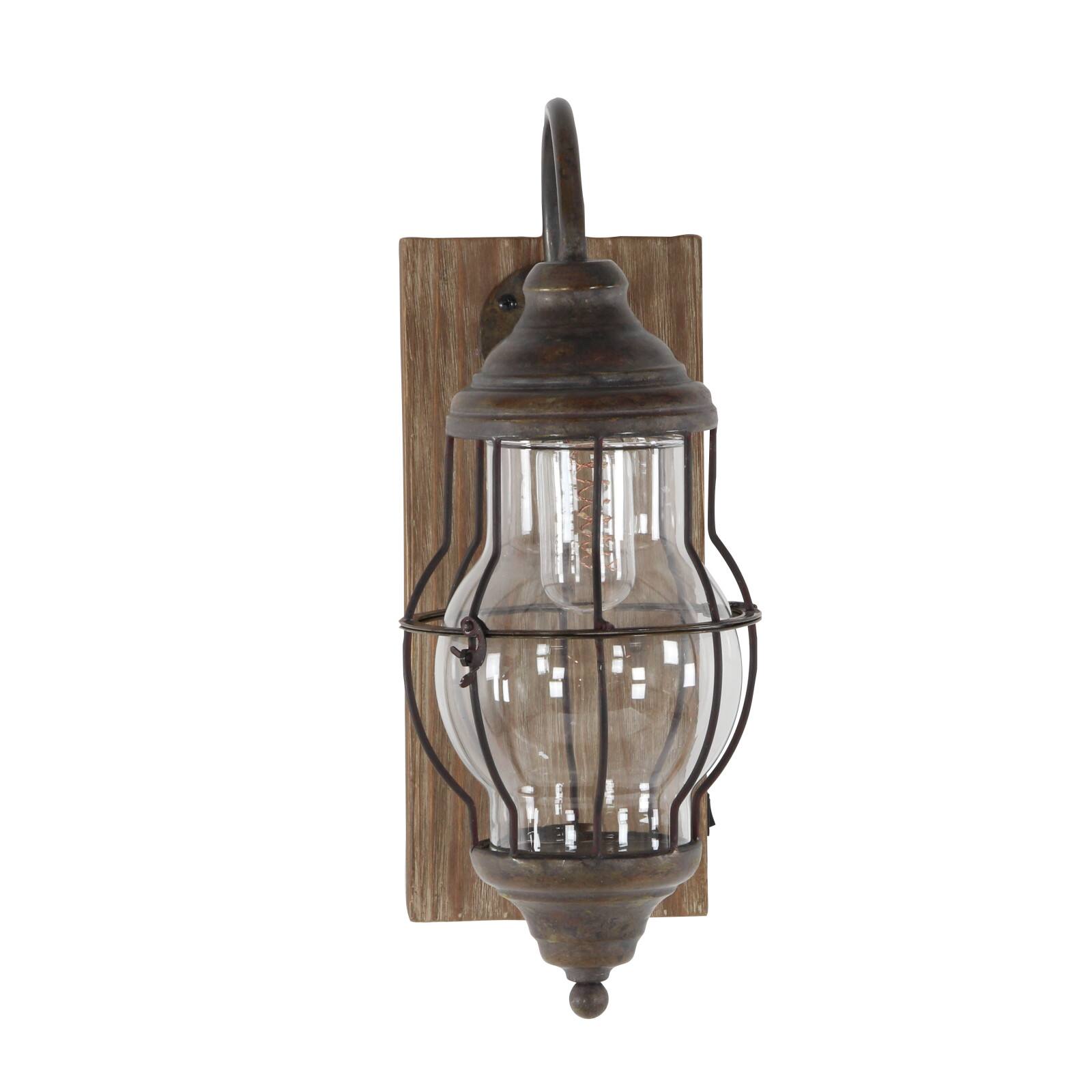 17&#x22; Brown Iron Industrial LED Wall Sconce