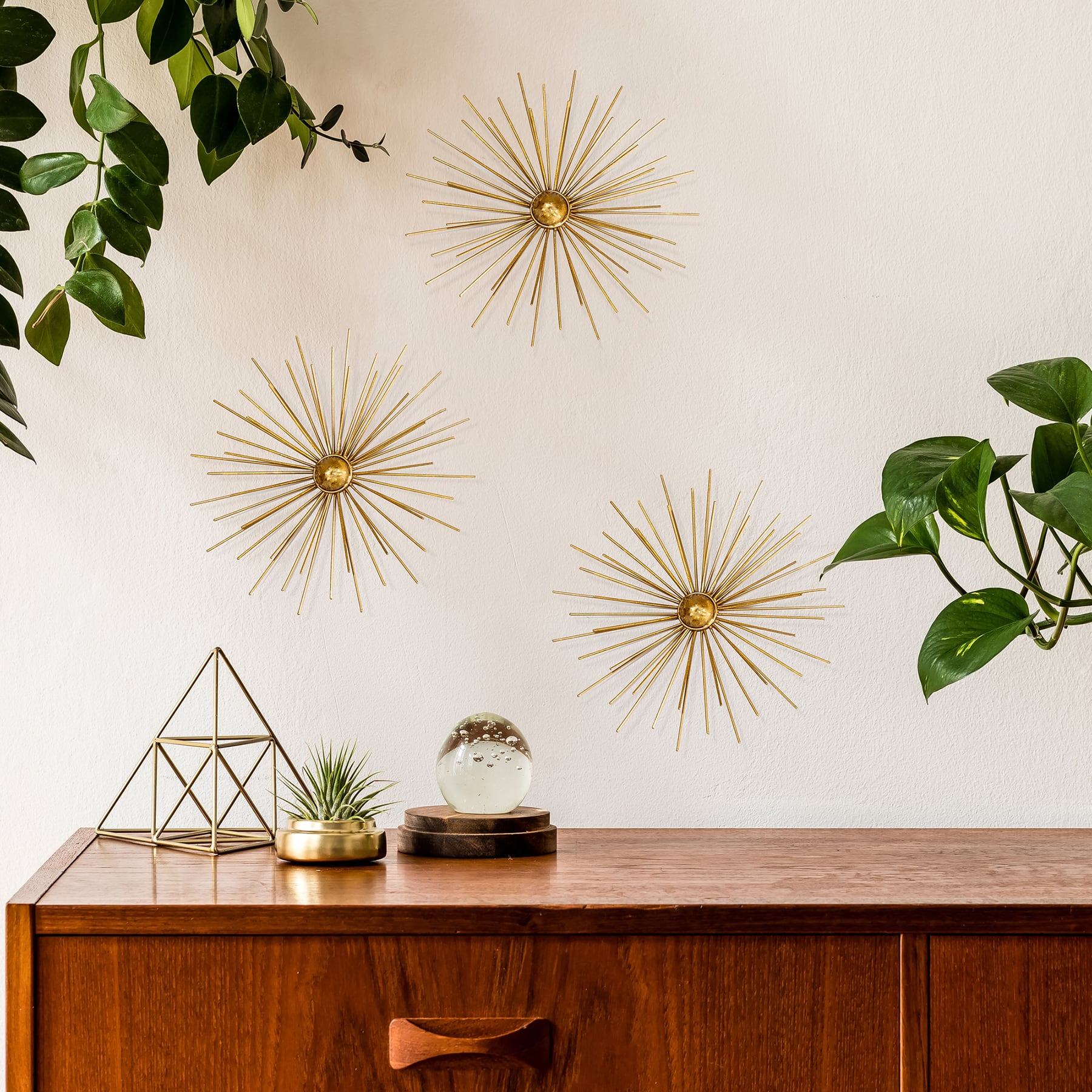 Habitat Cabers Gold Starbursts Metal Wall Art