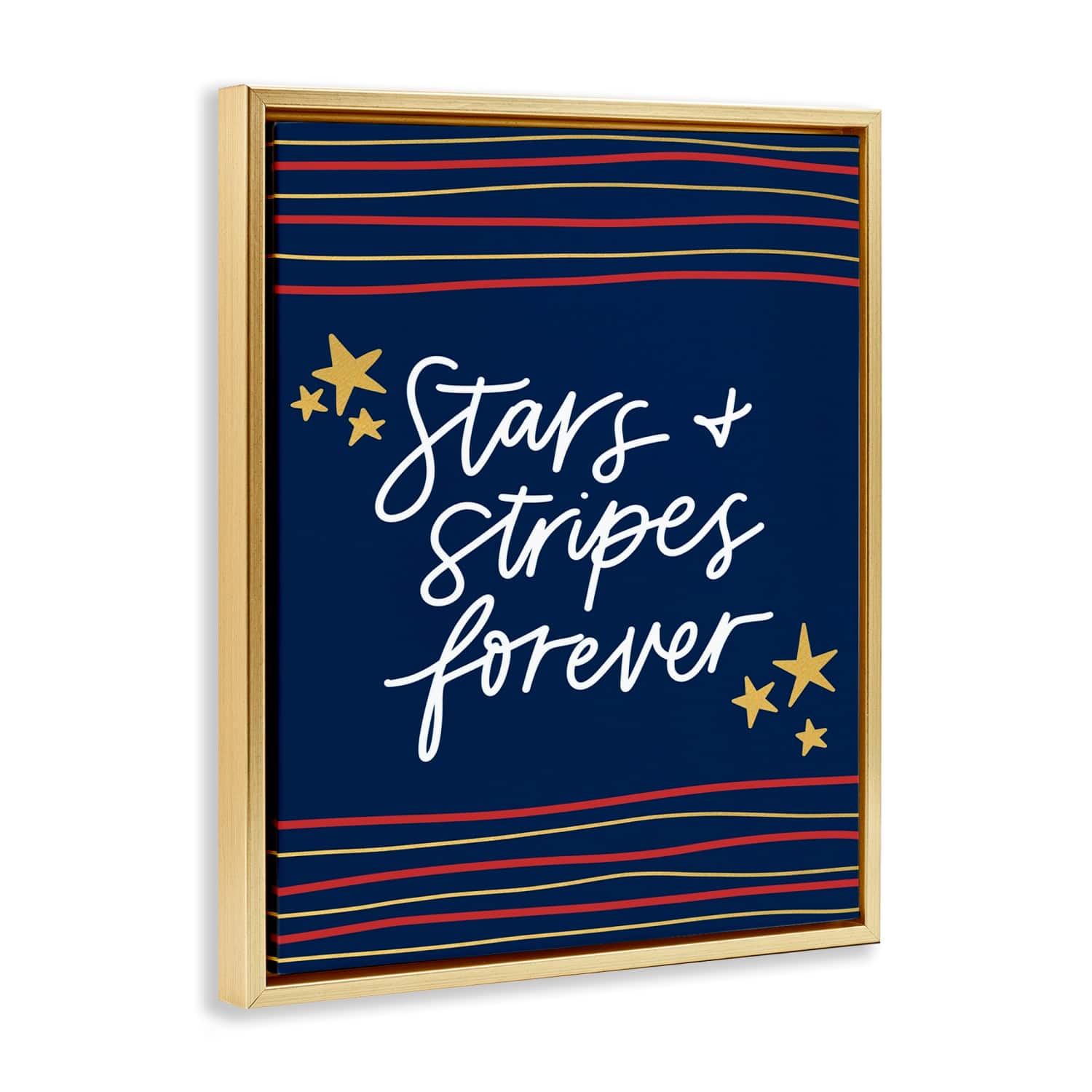 Stupell Industries Stars Stripes Forever Americana Independence Day Floater Framed Art