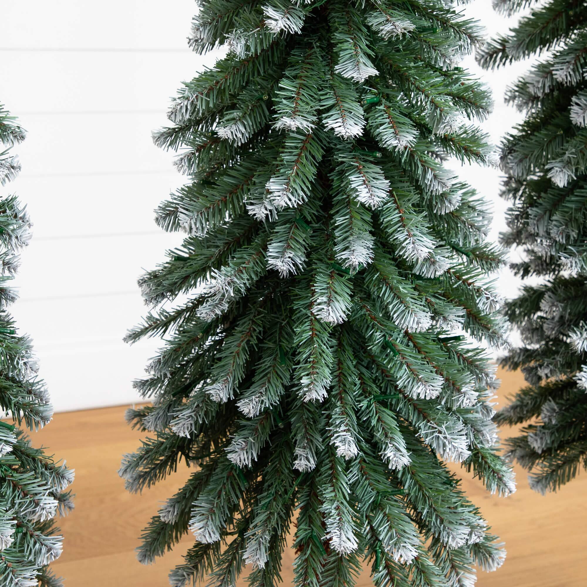 Pre-Lit Frosted Pine Artificial Christmas Tree Set