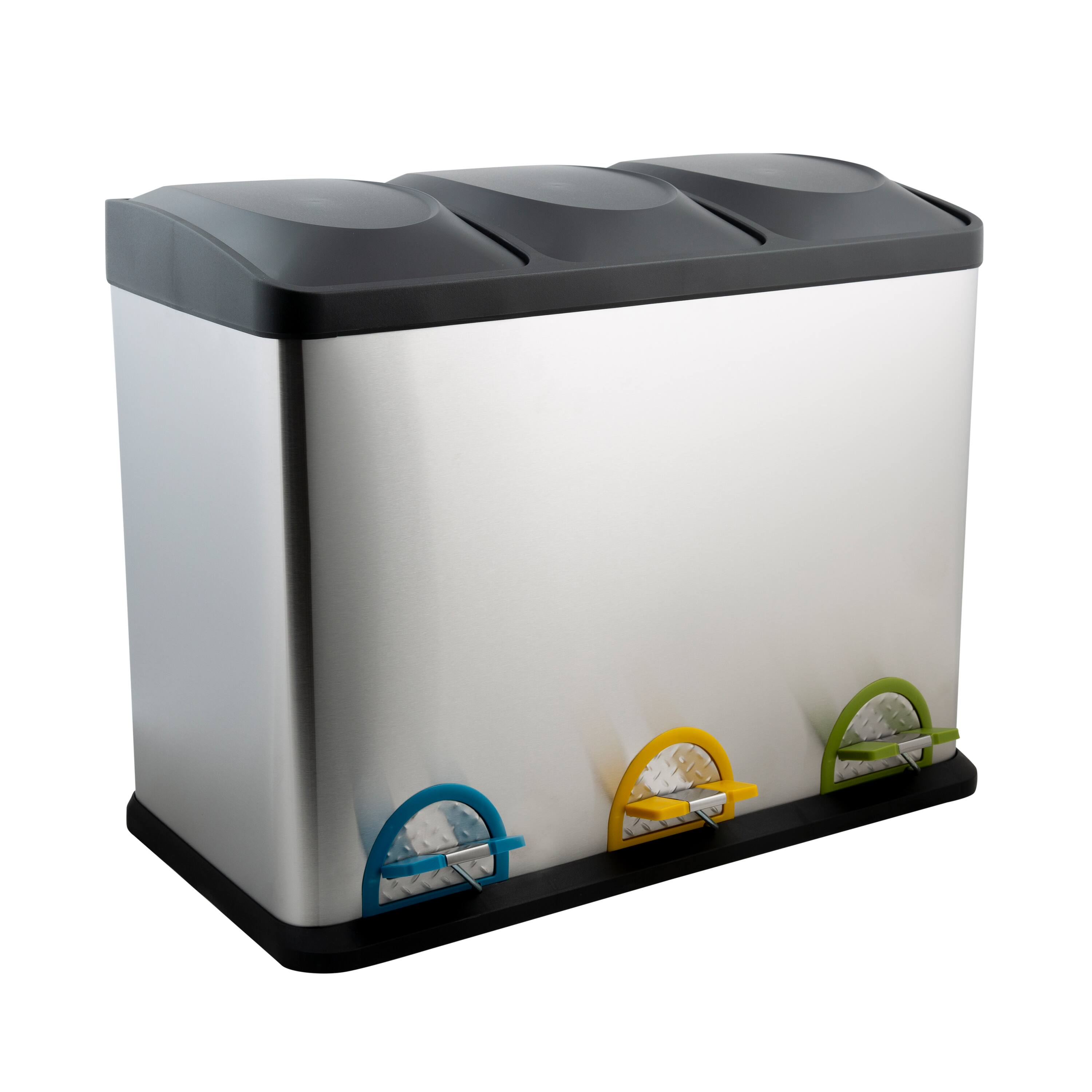 Organize It All 3 Compartment Stainless Steel Recycle Bin
