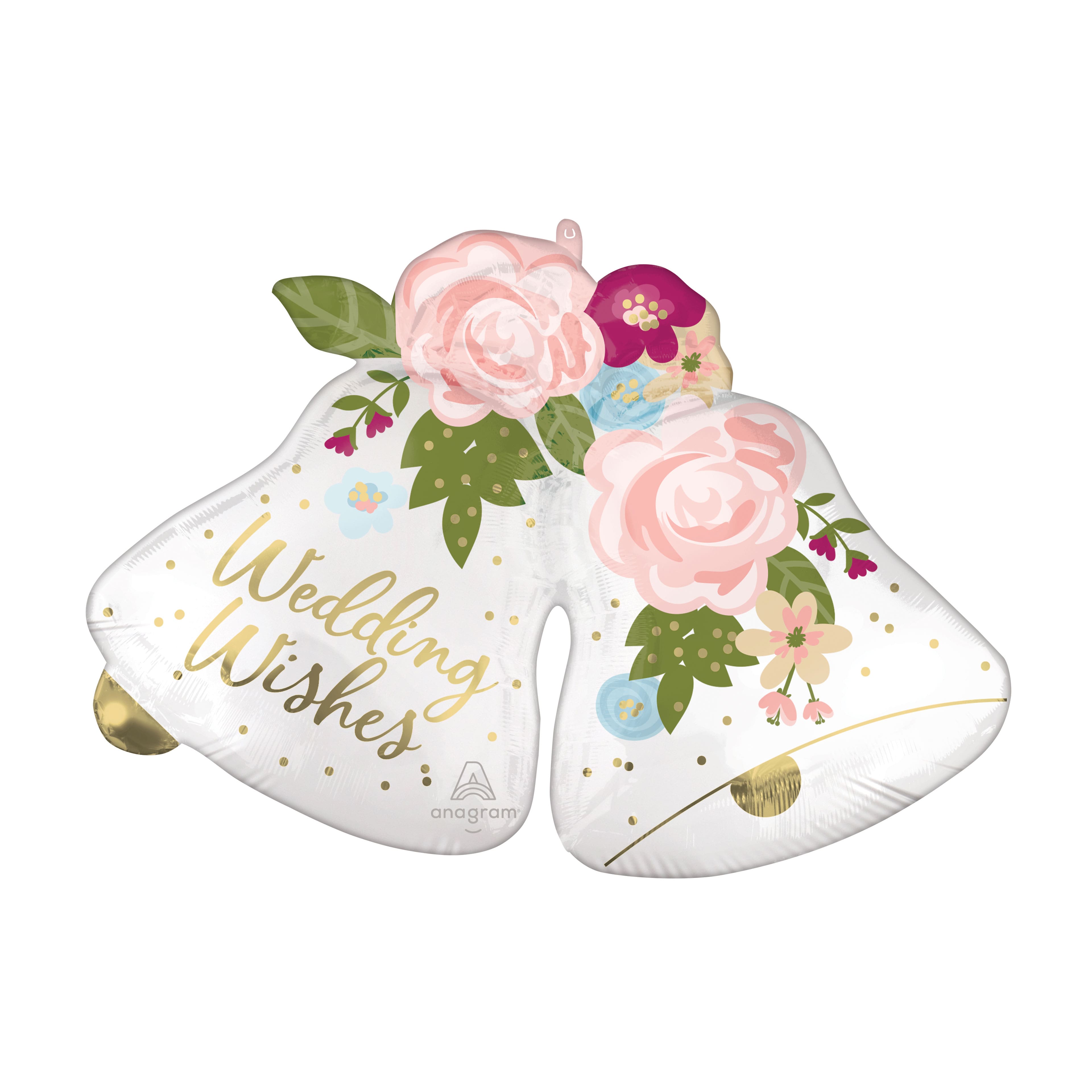 SuperShape&#x2122; XL&#xAE; Satin Wedding Wishes Bells Foil Balloon
