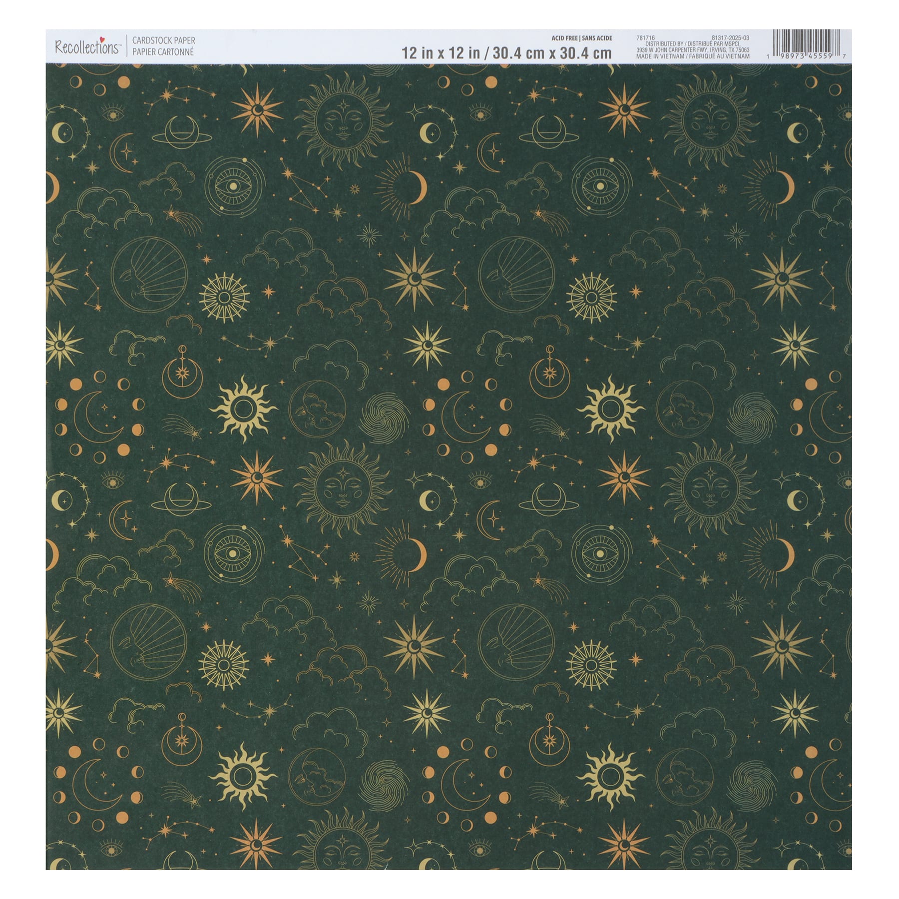 12&#x22; x 12&#x22; Green Celestial Cardstock Paper by Recollections&#x2122;