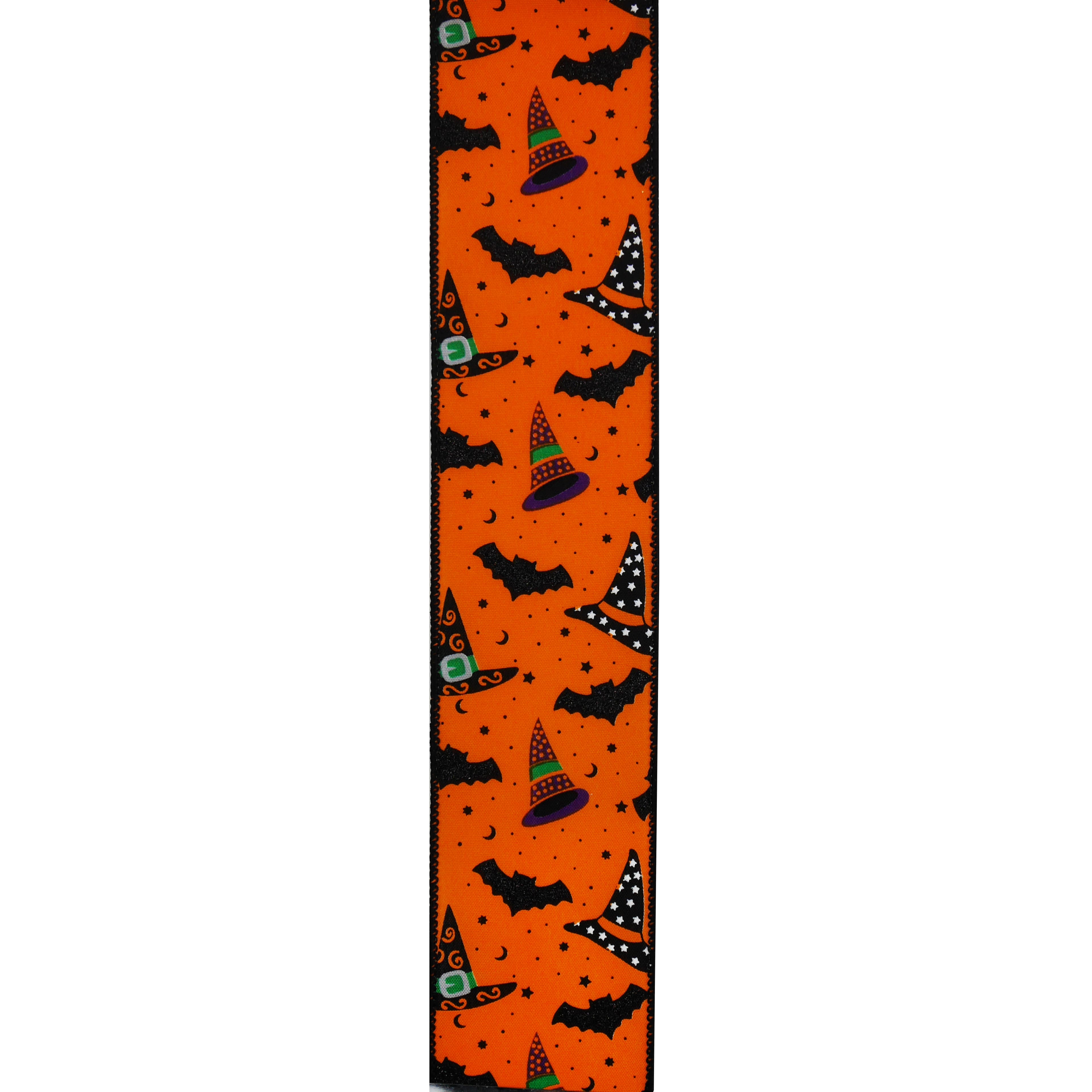 2.5&#x22; x 20ft. Bat &#x26; Witch Hat Wired Tafetta Ribbon by Celebrate It&#xAE; Halloween