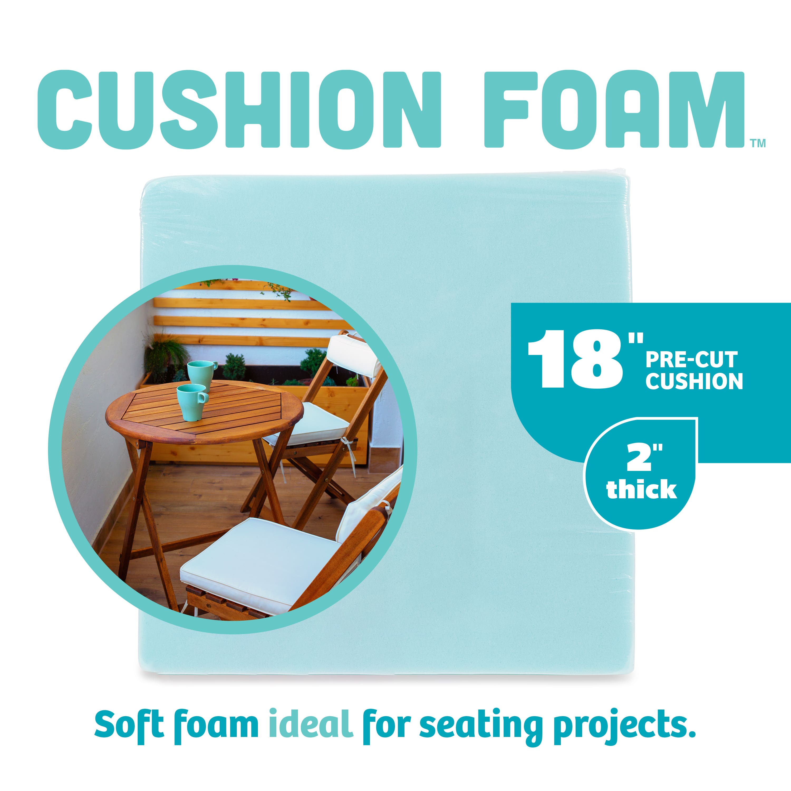 Seat Cushions - High Density Foam 2 incht x 22 inchw x 80 inchl (1850) Heavy Firm Sofa Seat Replacement Foam Cushion, Upholstery Foam Sheet, Foam