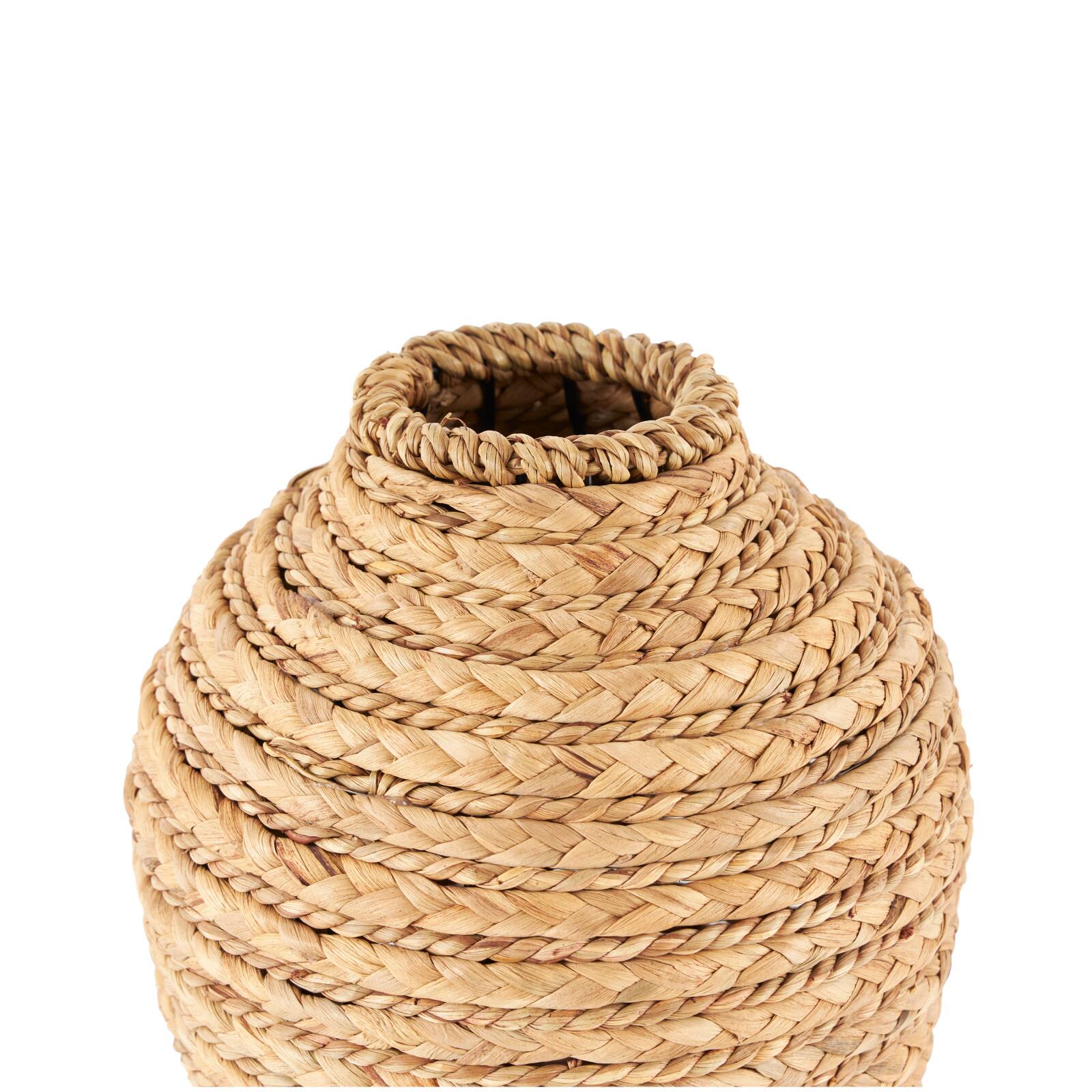 13" Brown Seagrass Handmade Braided Vase