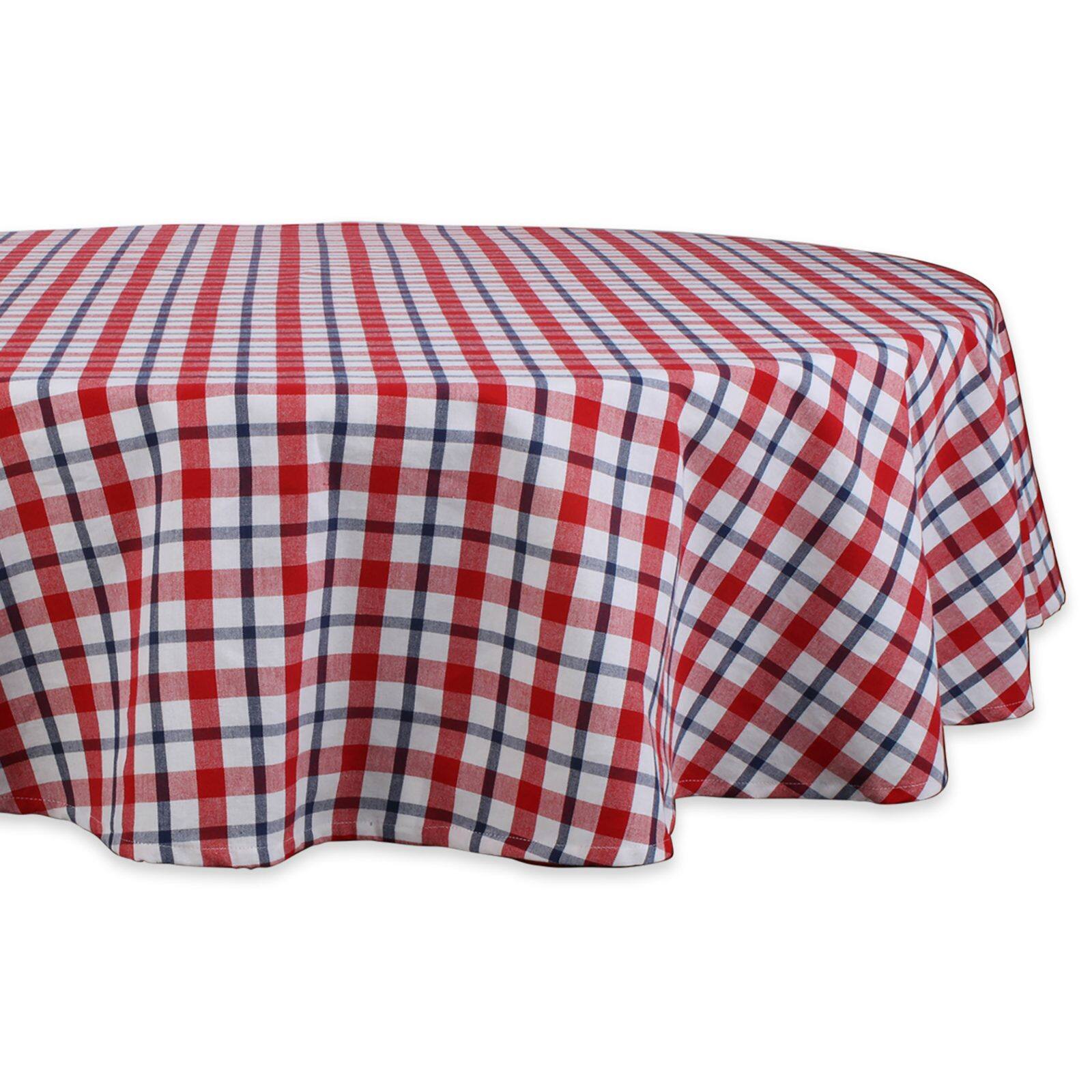 DII&#xAE; 70&#x22; Round American Plaid Tablecloth