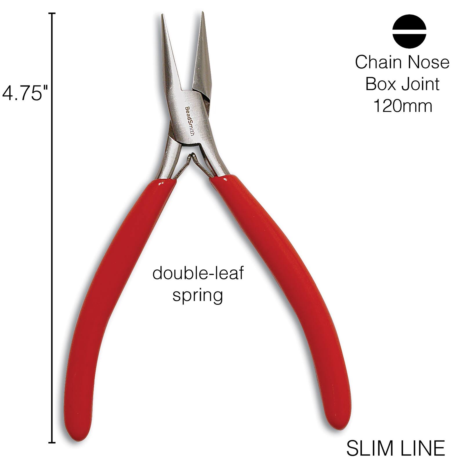 The Beadsmith® 4.75" Red Chain Nose Pliers