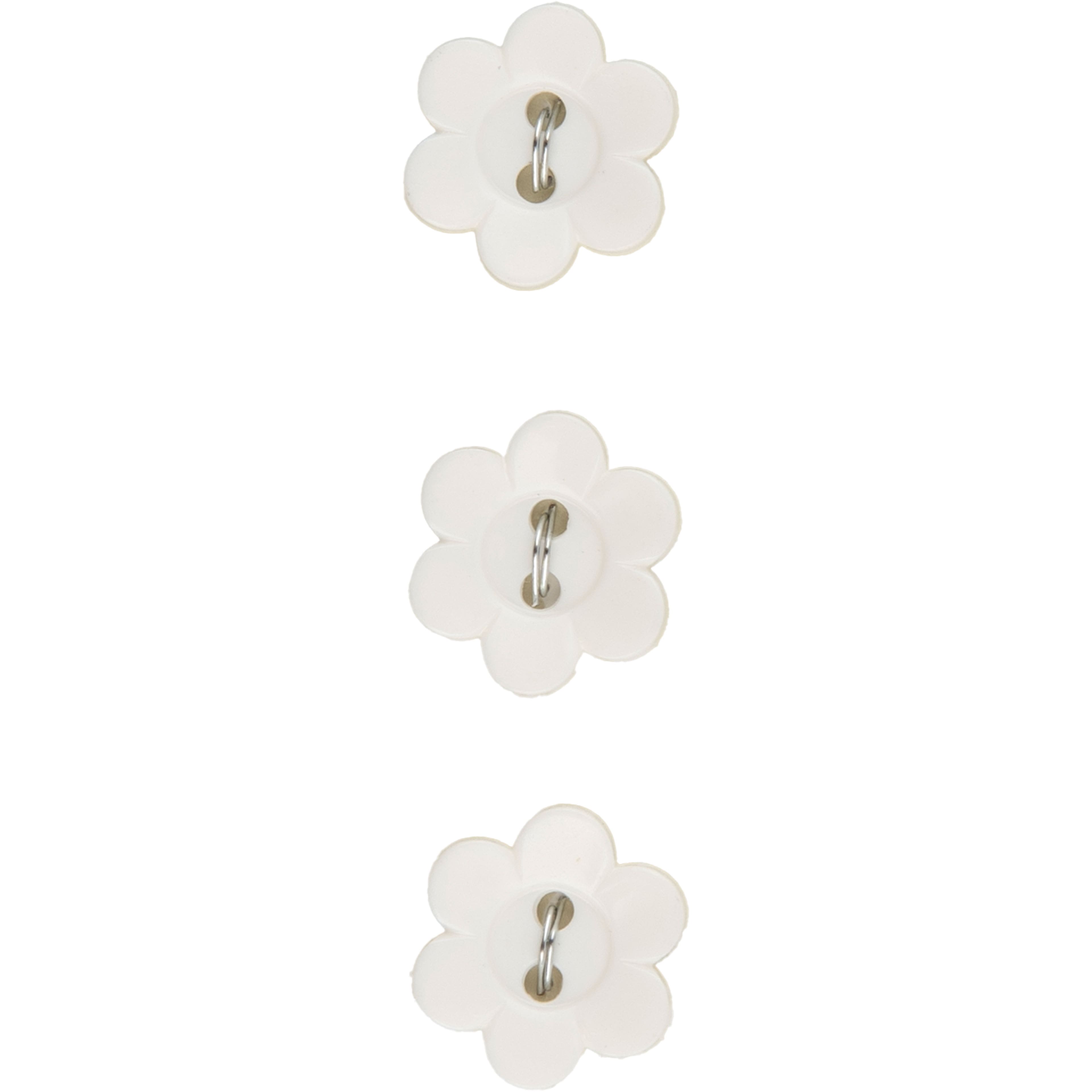LaMode 9/16&#x22; White Flower 2-Hole Buttons, 3ct.