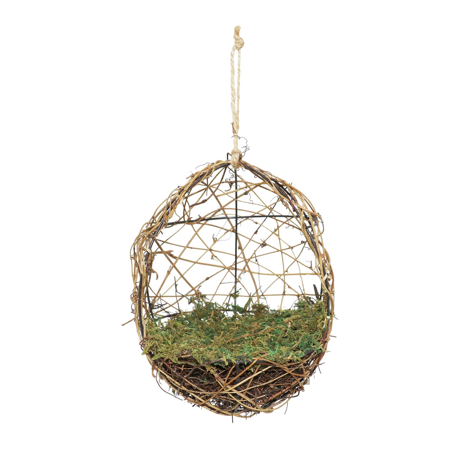8.5&#x22; Green &#x26; Brown Mossy Nest Grapevine Form by Ashland&#xAE;