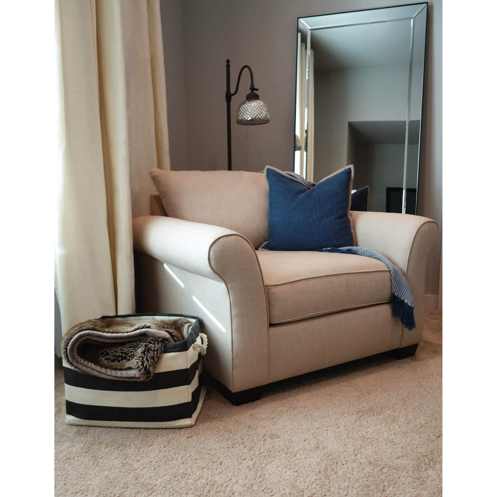 DII® 16" Striped Woven Paper Storage Cube