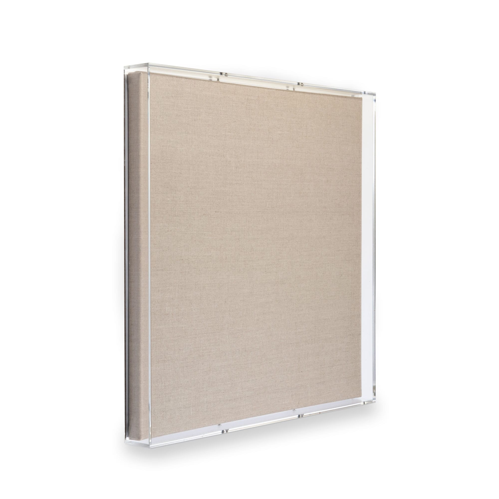 Wexel Art 2" Depth Clear UV Grade Acrylic Shadowbox with Beige Linen Stretched Canvas