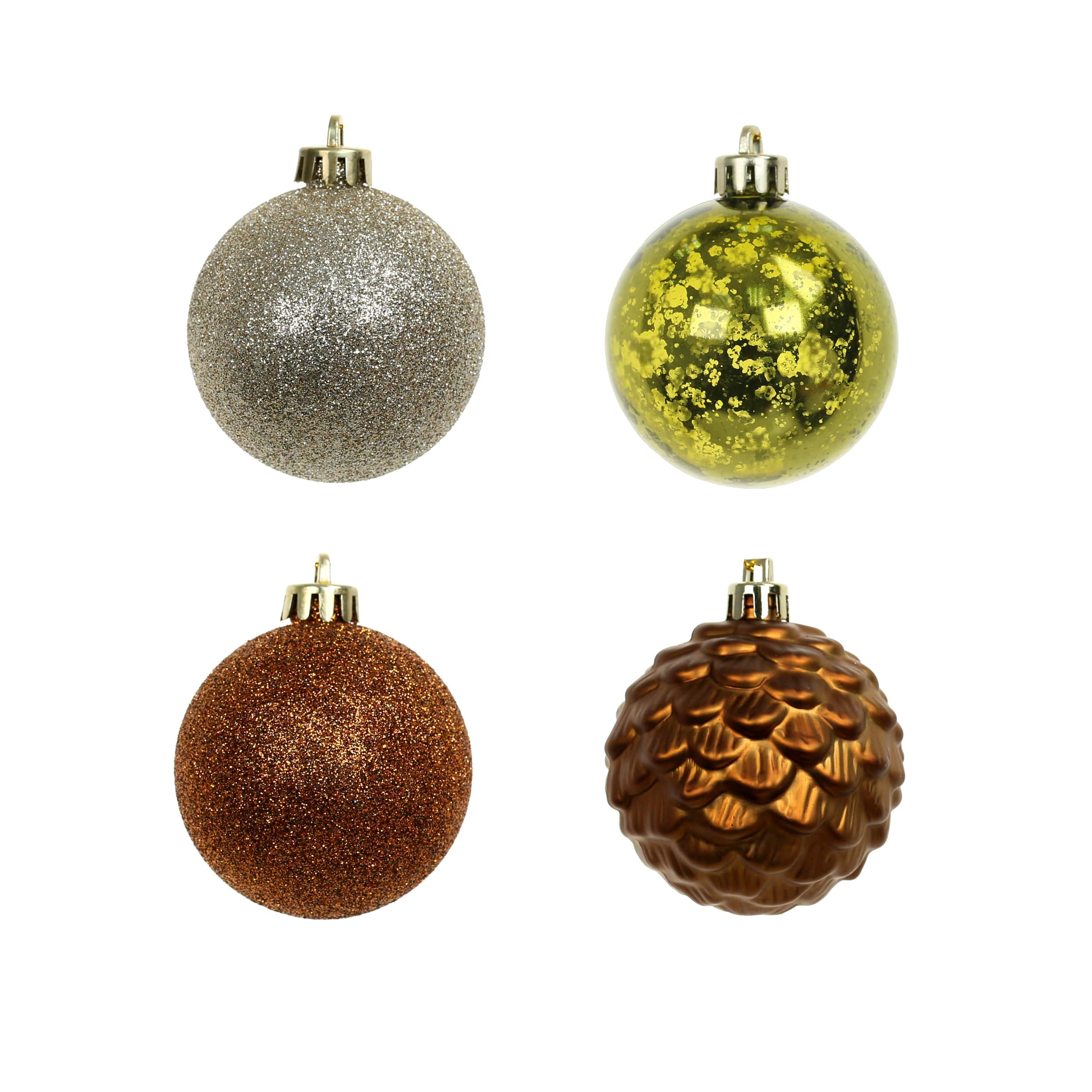 40 Pack 2.25&#x22; Forest Solid &#x26; Glitter Shatterproof Ornaments by Ashland&#xAE;