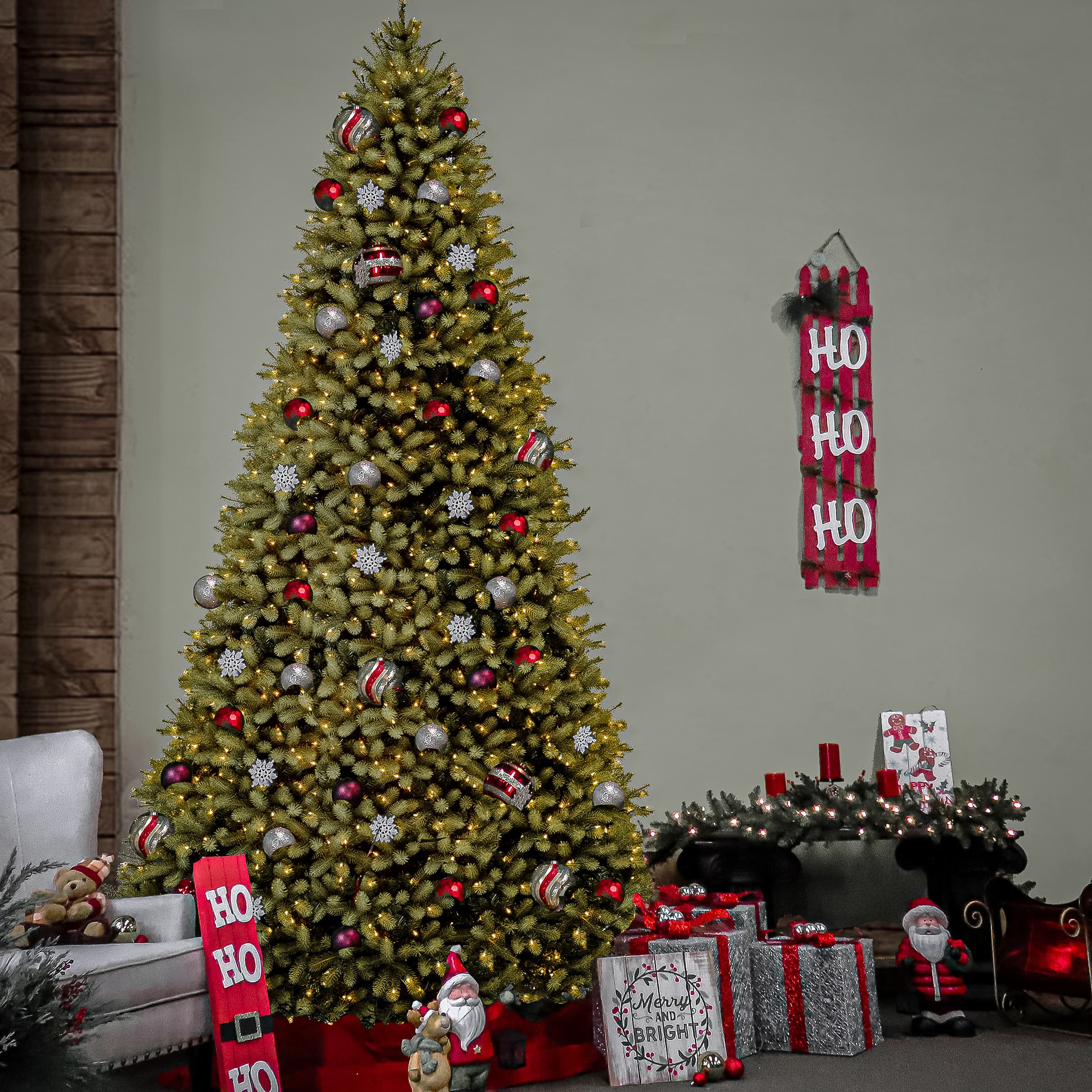 10ft. Pre-Lit Downswept Douglas&#xAE; Fir Tree, Dual Color LED Lights