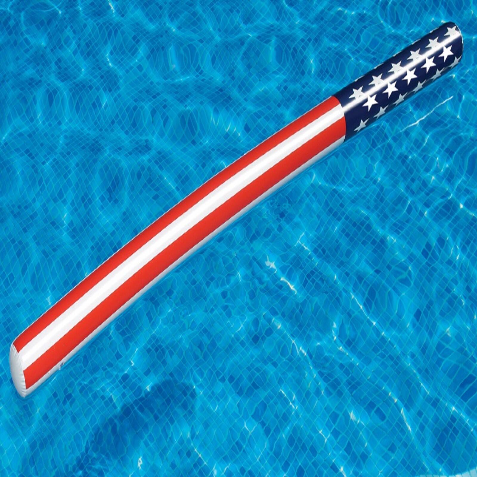 72&#x22; Patriotic Stars &#x26; Stripes Inflatable Swimming Pool Float