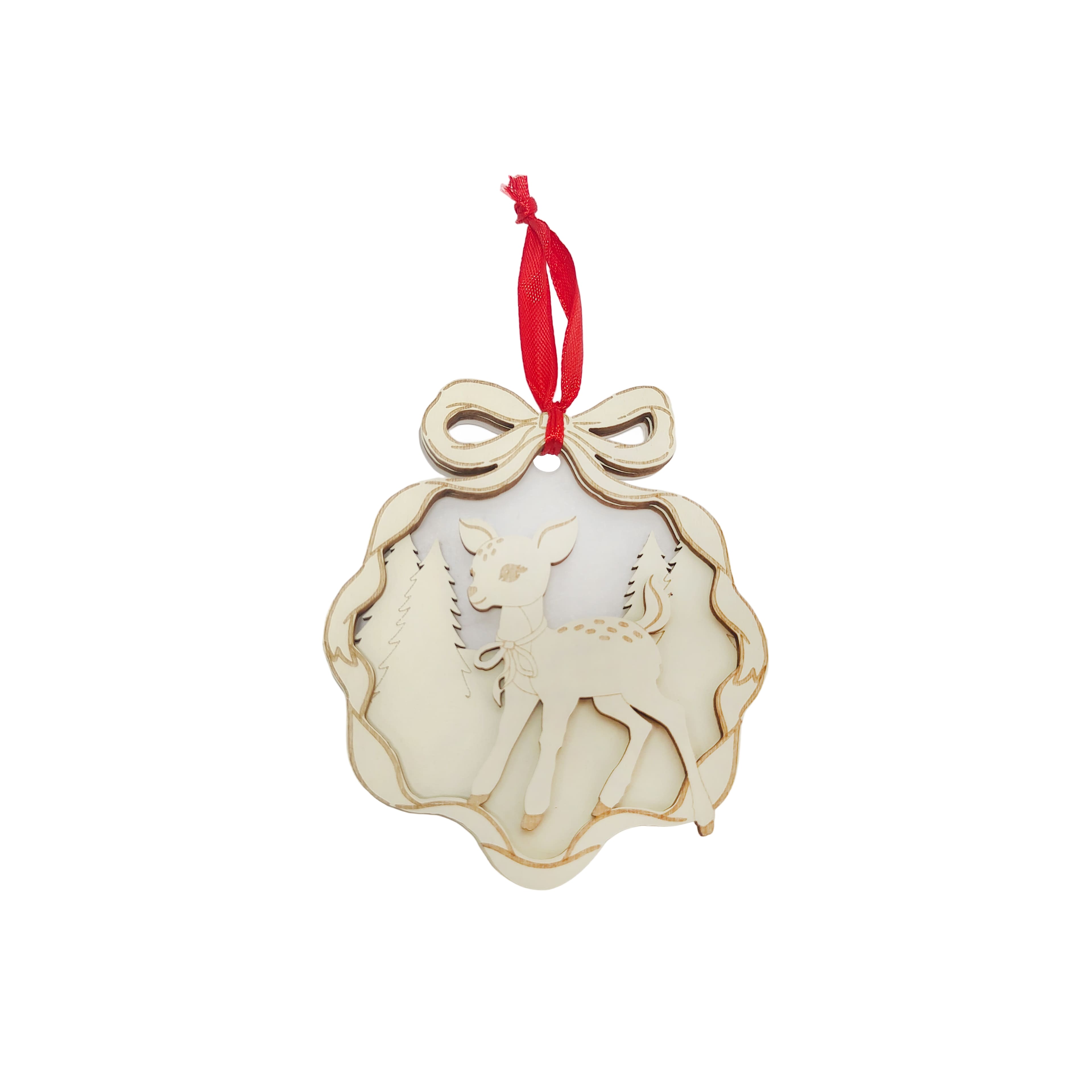 4&#x22; Layered Reindeer DIY Wood &#x26; Acrylic Ornament by Make Market&#xAE;