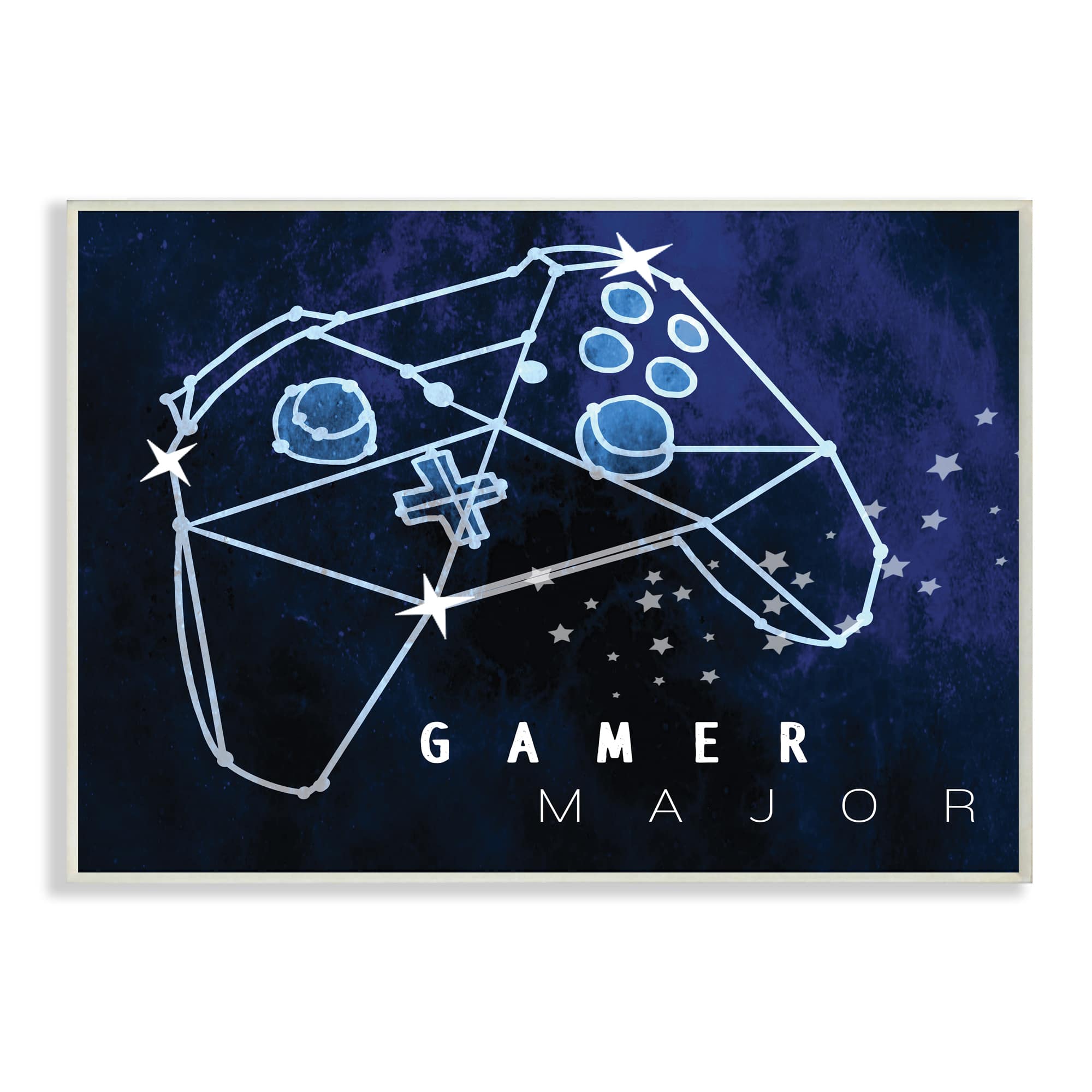 Stupell Industries Gamer Major Phrase Controller Constellation Outer Space Wood Wall Plaque