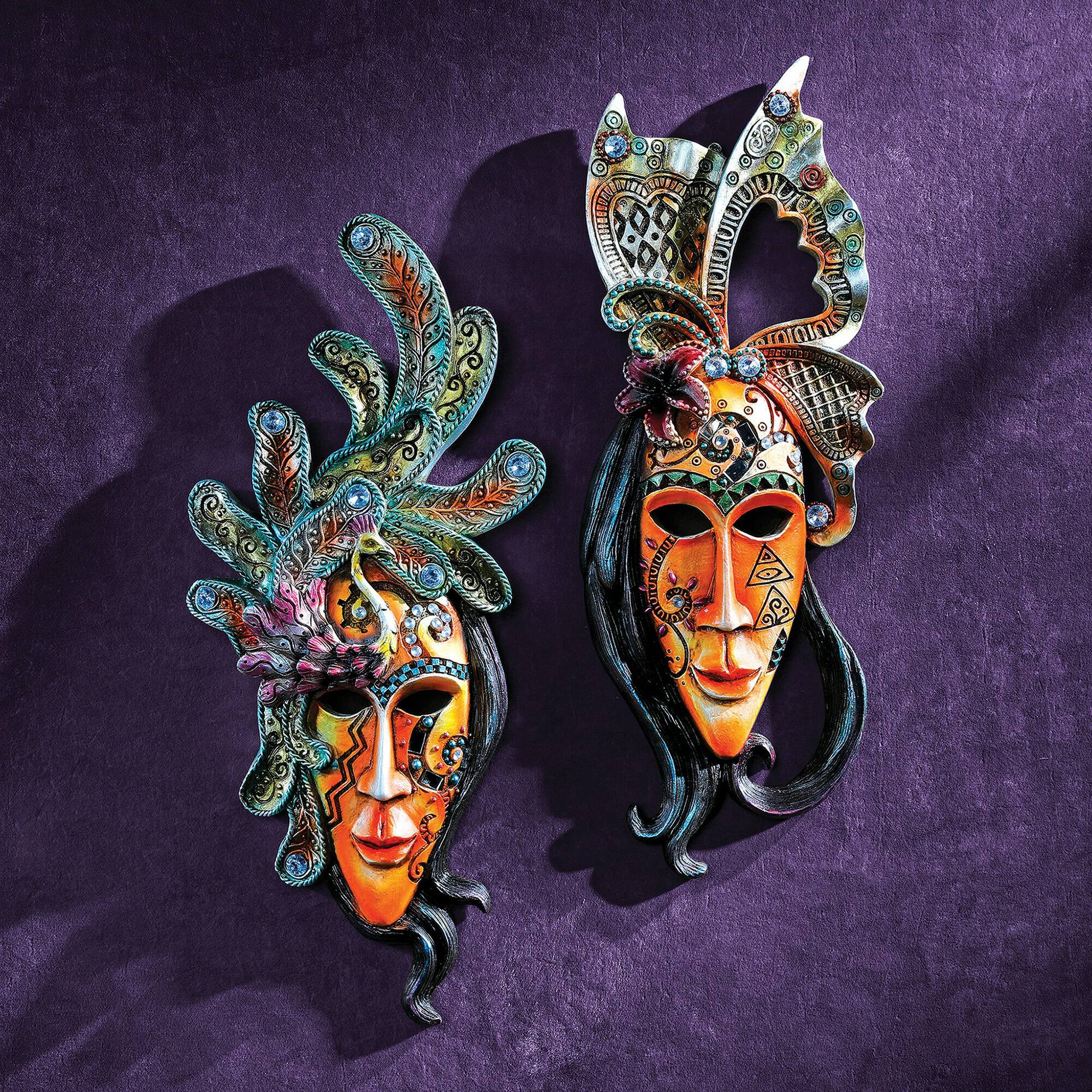 Design Toscano Masquerade at Mardi Gras Mask Wall Sculpture Set