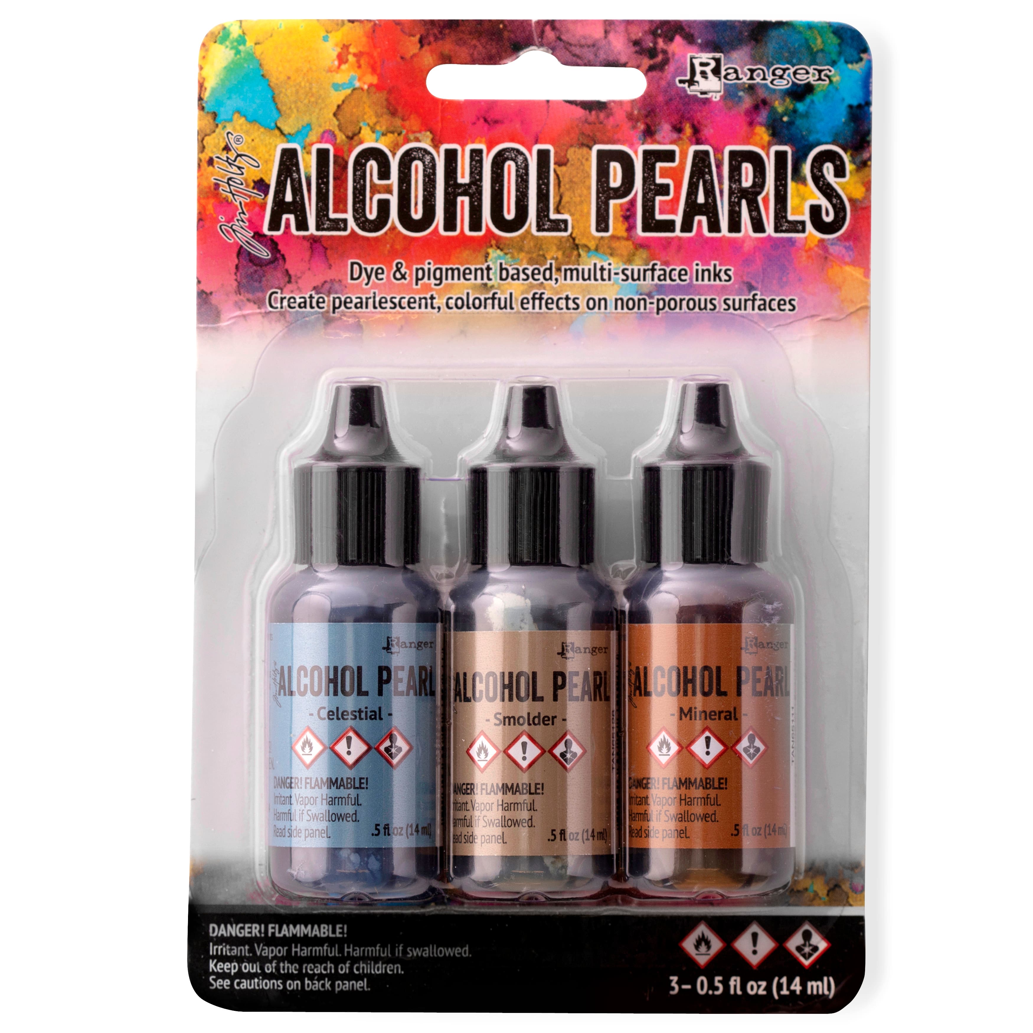 6 Packs: 3 ct. (18 total) Ranger Tim Holtz® Alcohol Ink Pearl Kit 4