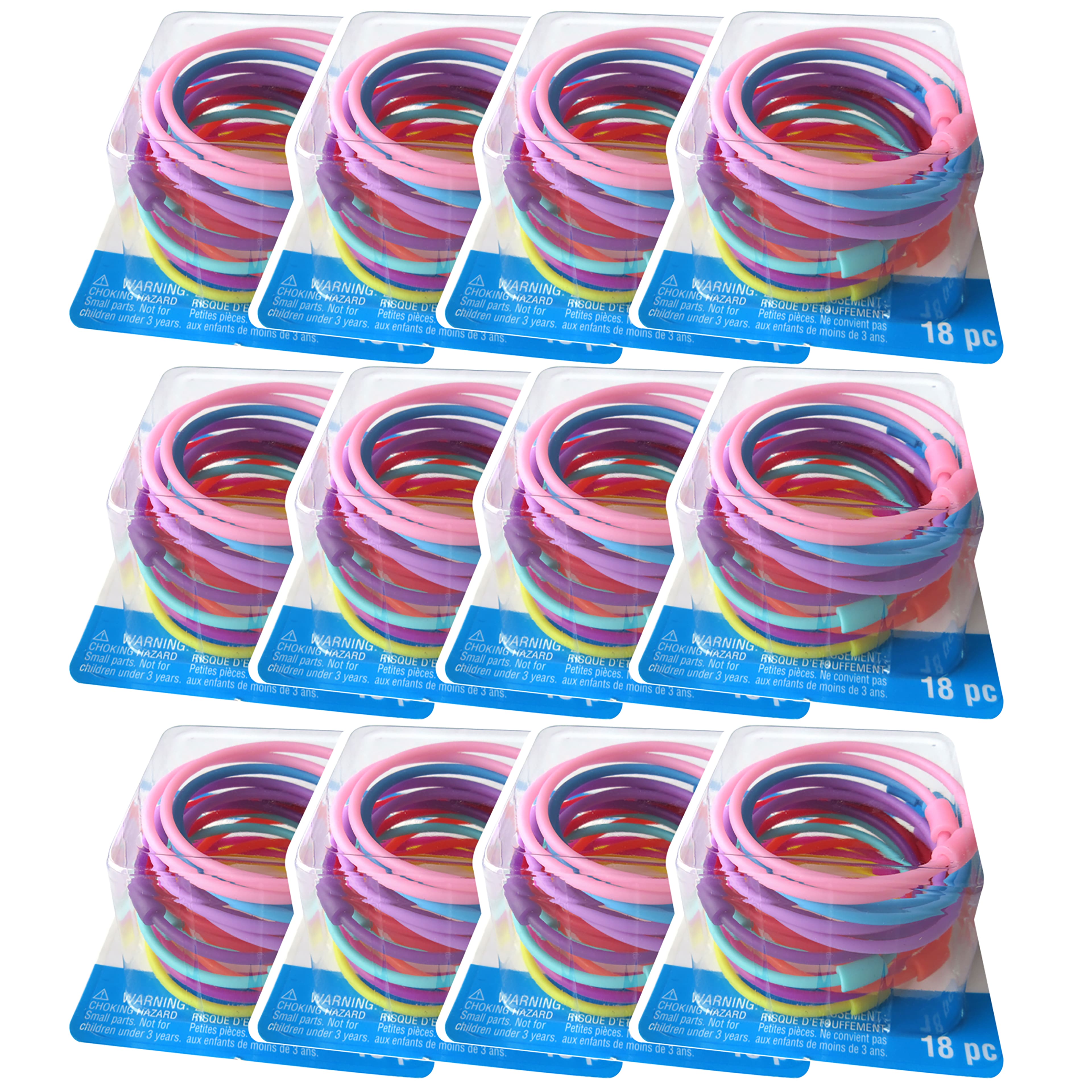 12 Packs: 18 ct. (216 total) Plastic Bead Bracelets by Creatology&#x2122;