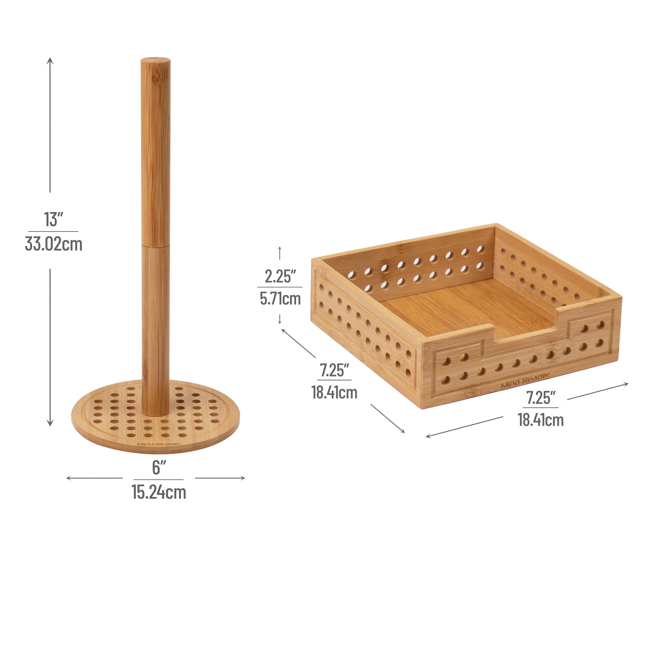 Mind Reader Lattice Bamboo Paper Towel &#x26; Napkin Holder Set