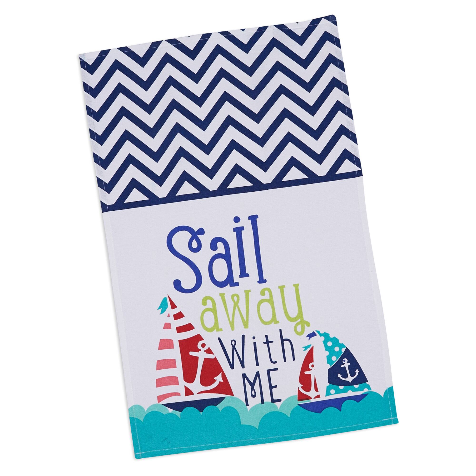 DII&#xAE; Anchor&#x27;s Away Collection Sailing Kitchen Dishtowels, 3ct.