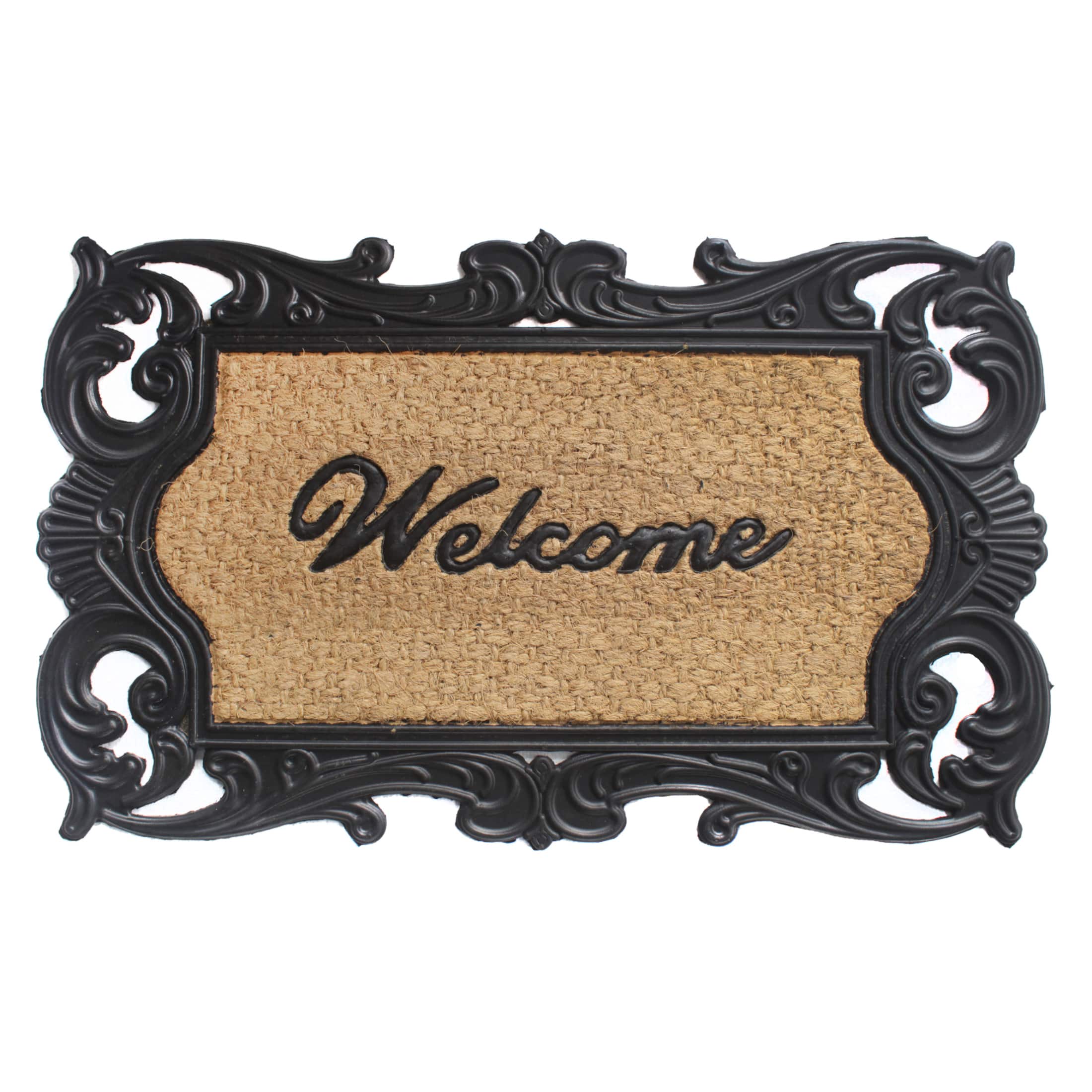 RugSmith Natural Molded Rubber Welcome Irongate Doormat