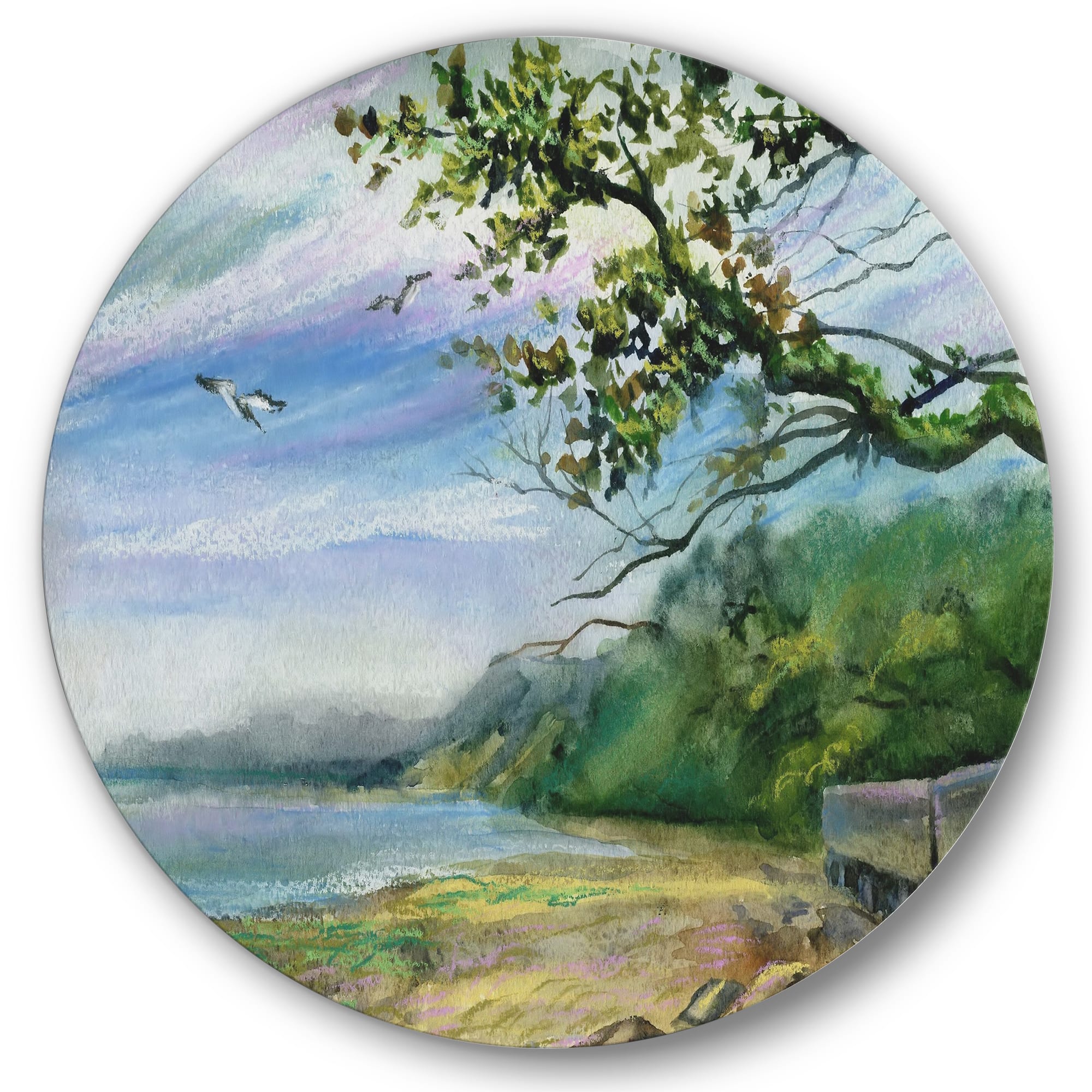 Designart - Coast of The Baltic Sea - Nautical &#x26; Coastal Metal Circle Wall Art