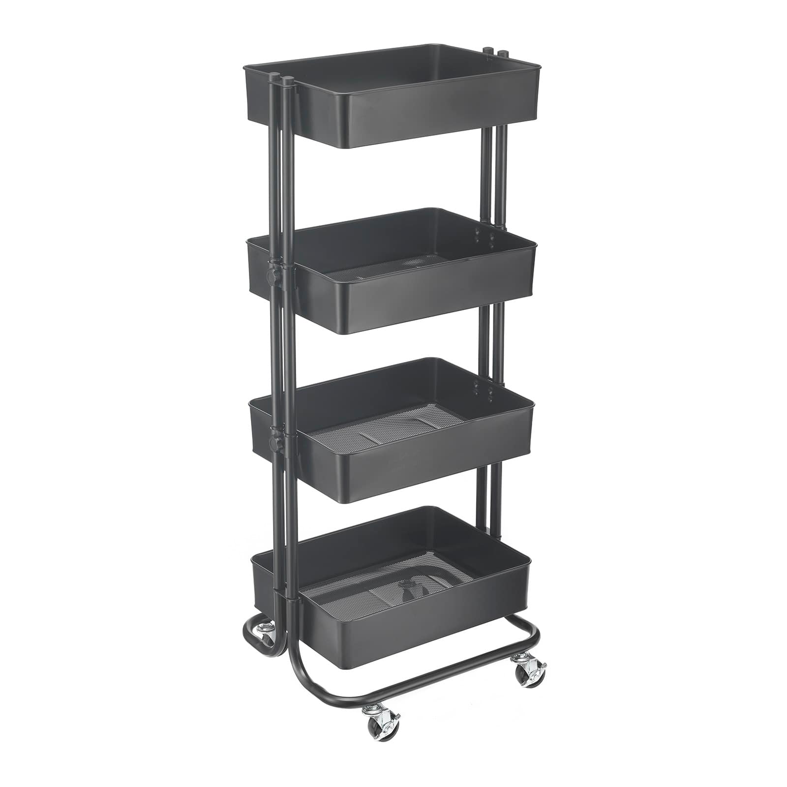 Black Lexington 4-Tier Rolling Cart by Simply Tidy™