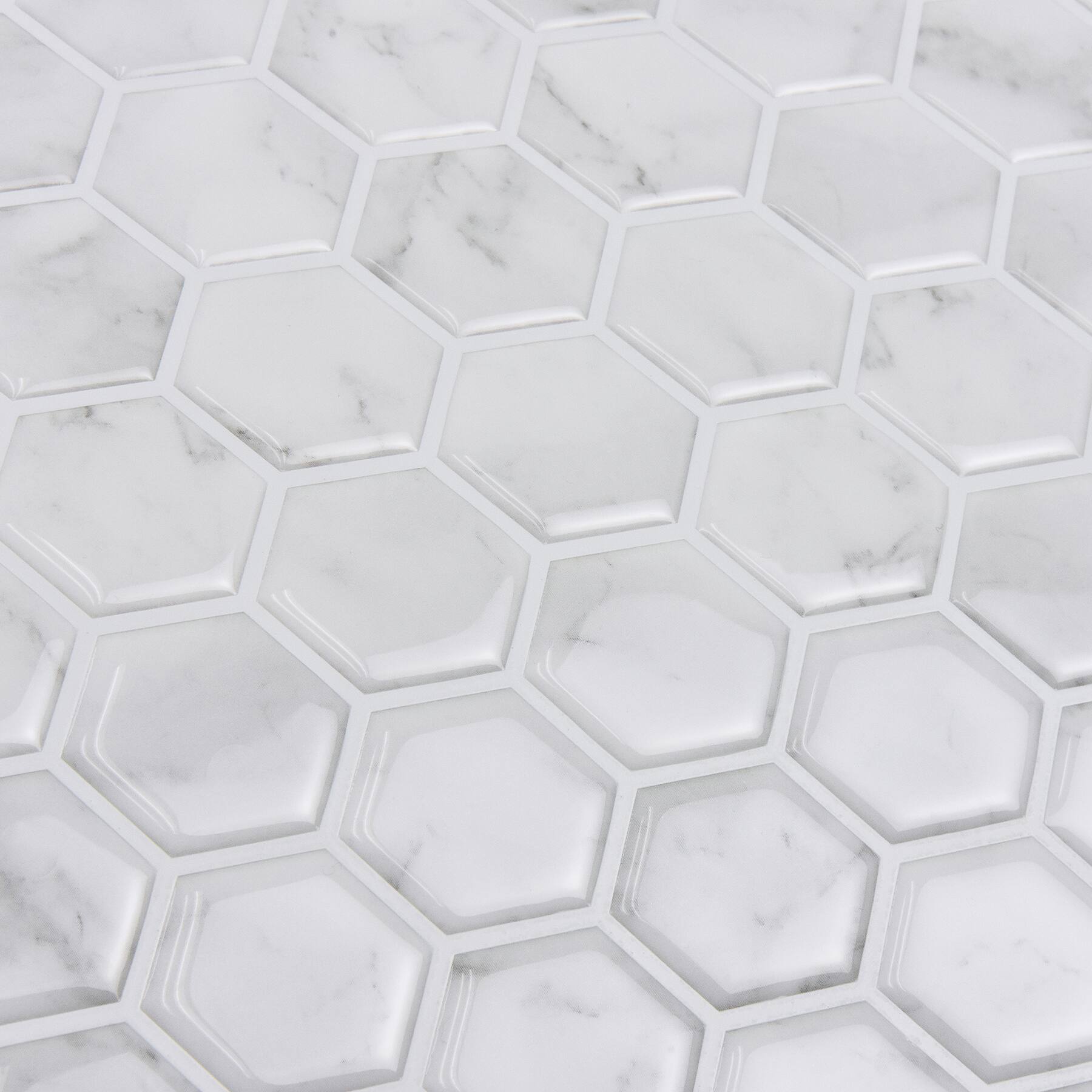 InHome Hexagon Marble Peel & Stick Backsplash Tiles