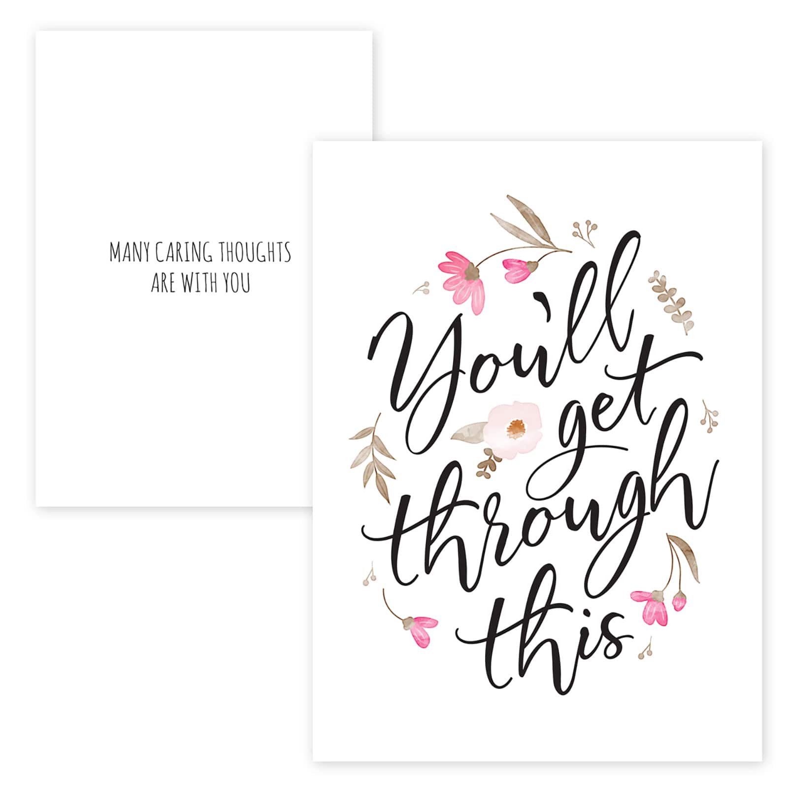 Hortense B. Hewitt Co. Floral Typography Sympathy Cards