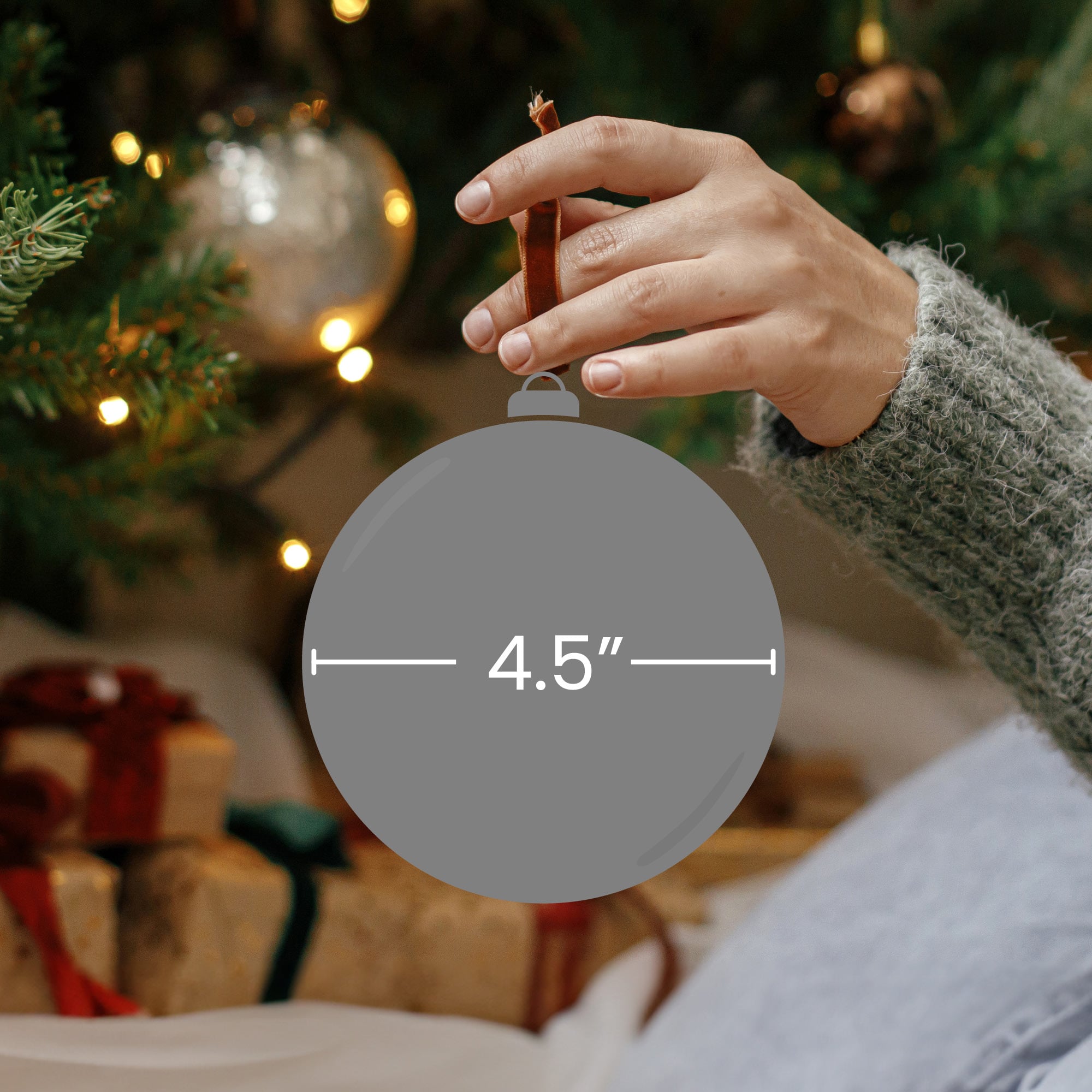 Iridescent Glass Christmas Ball Ornament - Blue - 4.5"