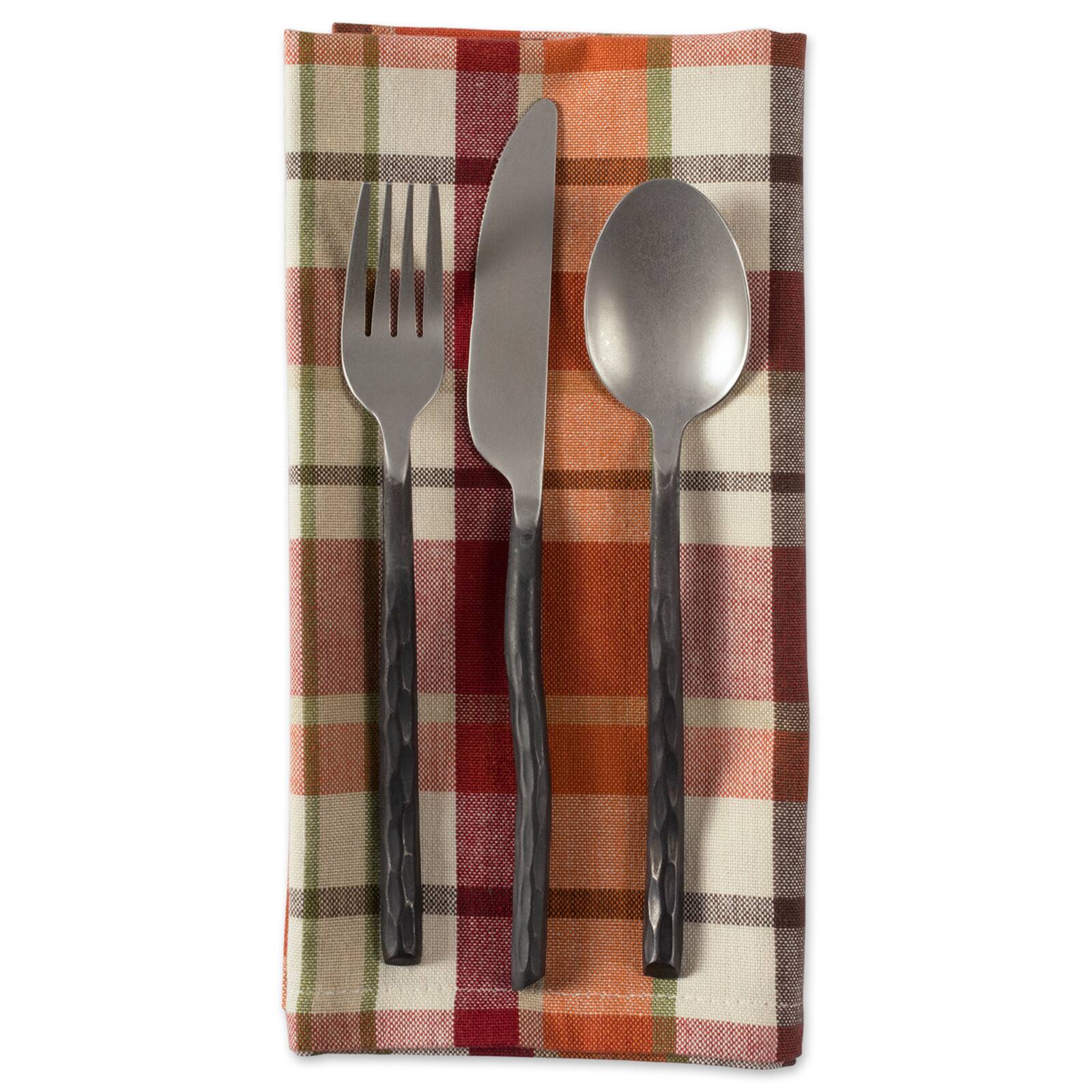 DII&#xAE; Pumpkin Spice Plaid Dinner Napkins, 6ct.