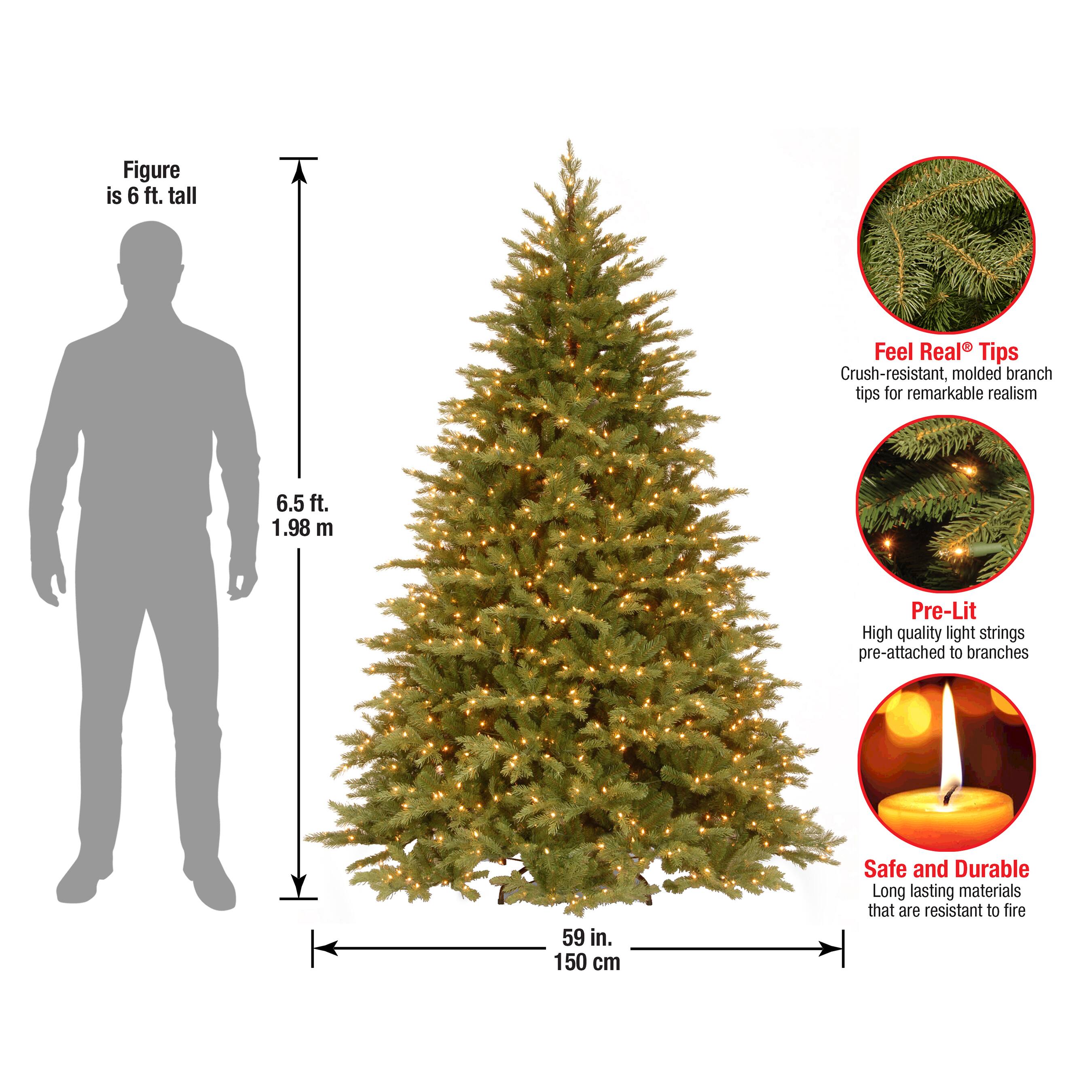 6.5ft. Pre-Lit Feel-Real® Nordic Spruce® Artificial Christmas Tree, Clear Lights