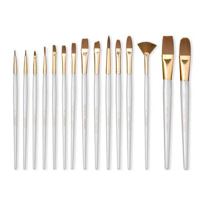 Brown Taklon Variety Paint Brush Set by Craft Smart® image
