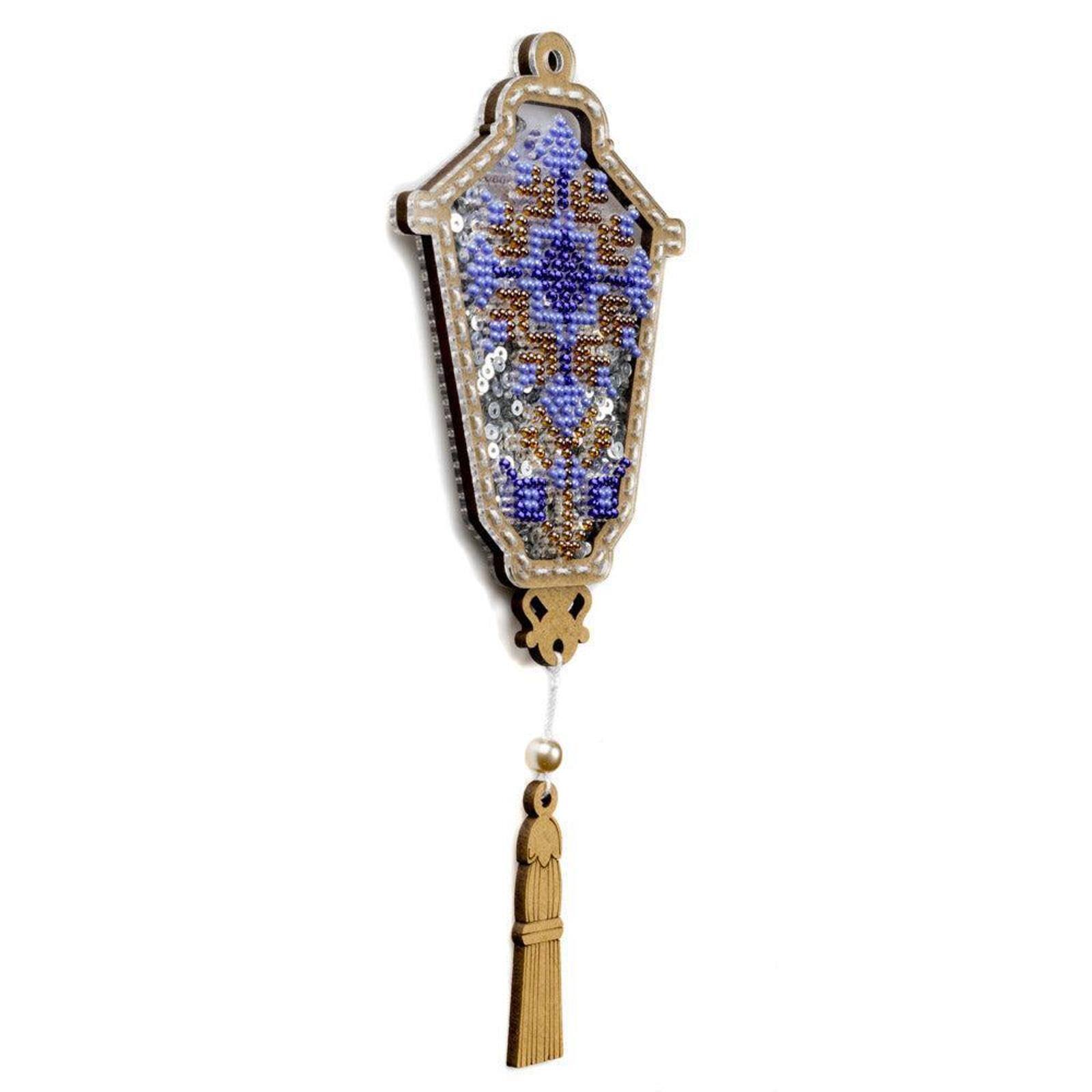 Wonderland Crafts Blue Lantern Christmas Ornament Bead Embroidery Kit