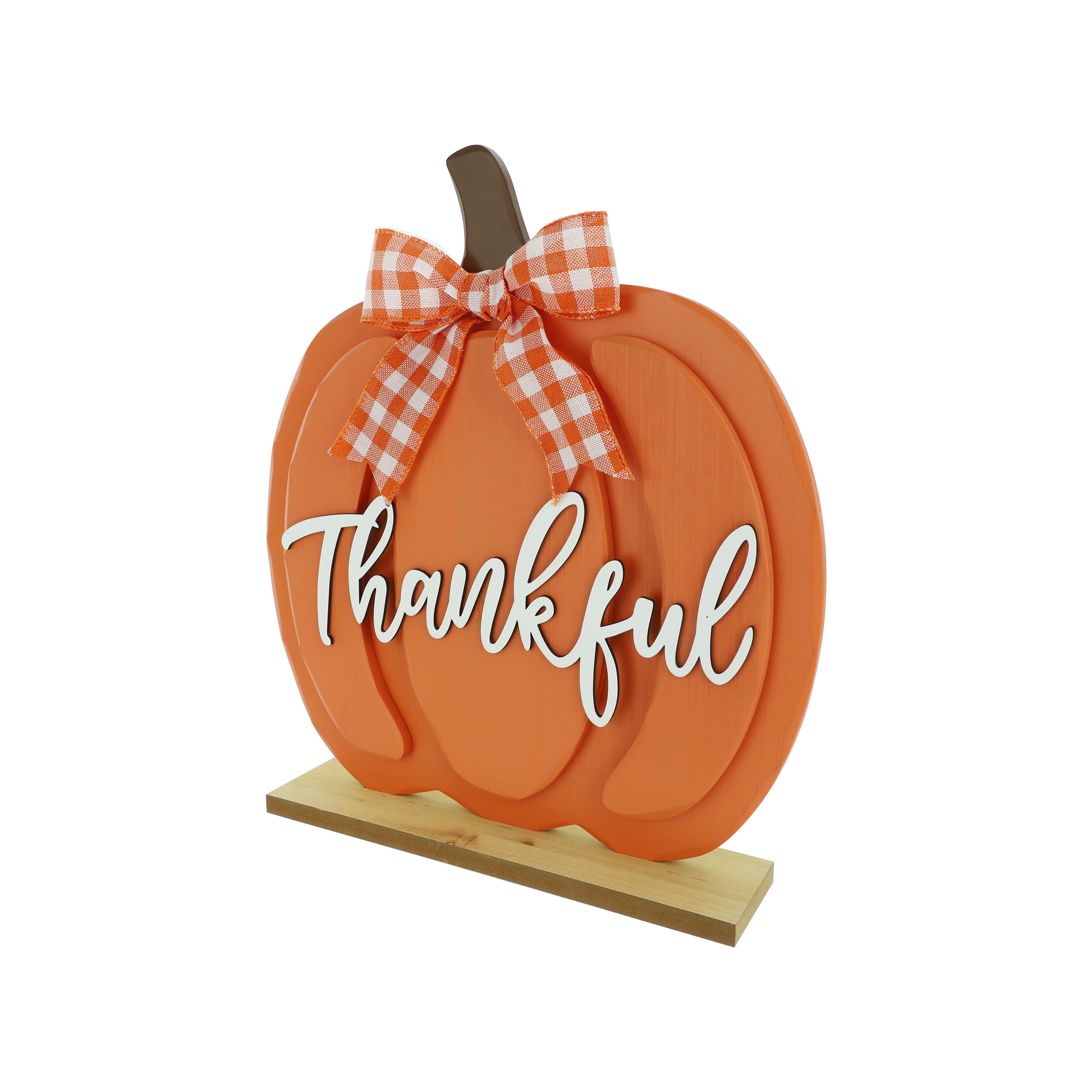 15.5&#x22; Thankful Pumpkin with Ribbon Tabletop D&#xE9;cor by Ashland&#xAE;
