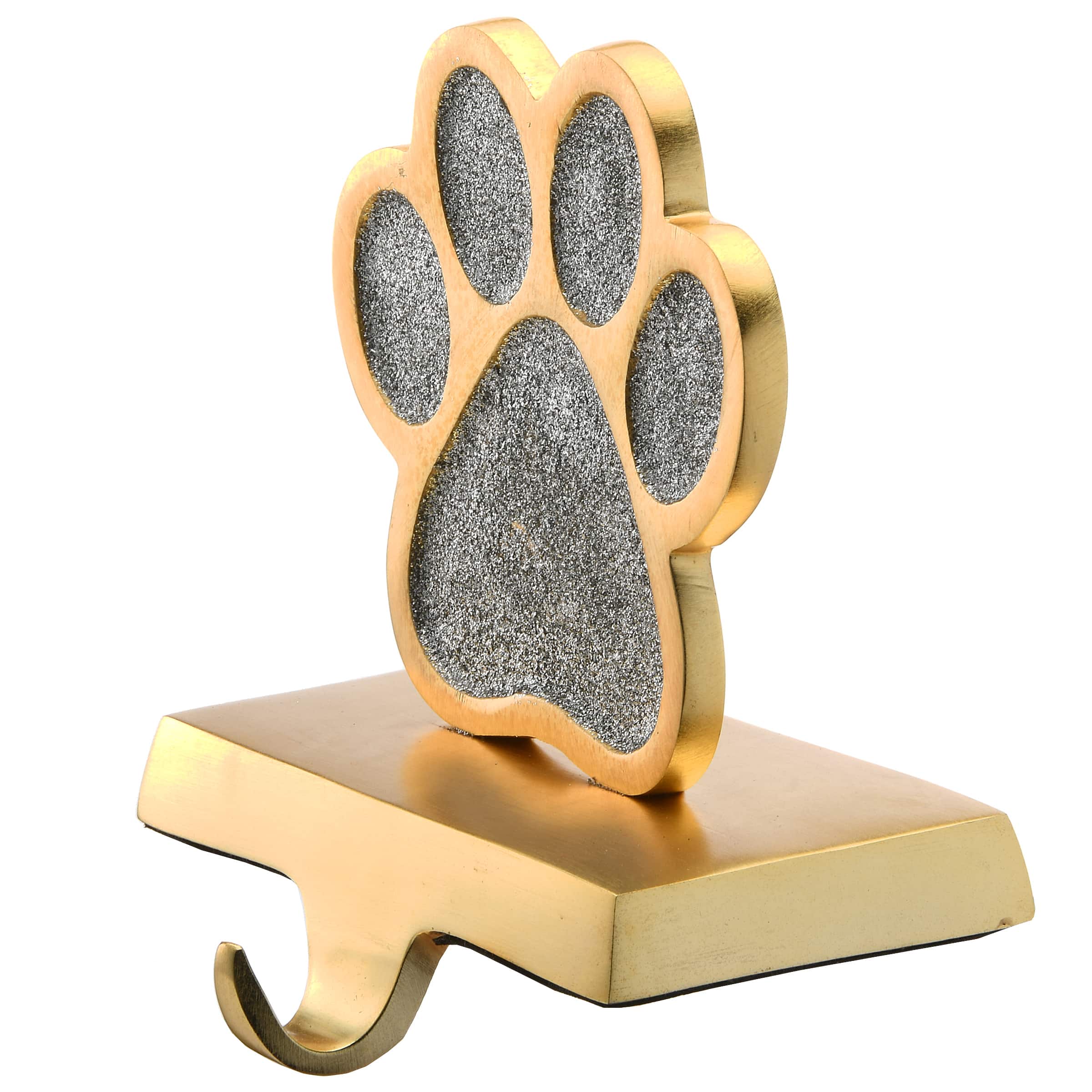 5" Gold Outlined with Silver Sparkle NOEL Stocking Holder