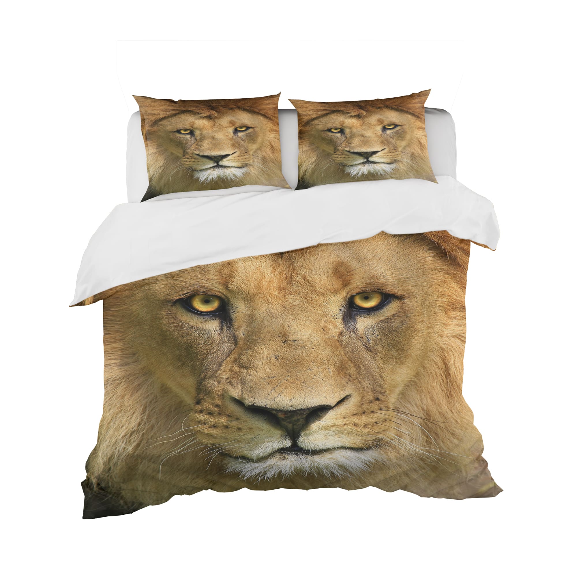 Designart &#x27;Lion with Calm Face&#x27; Animal Bedding Set - Duvet Cover &#x26; Shams