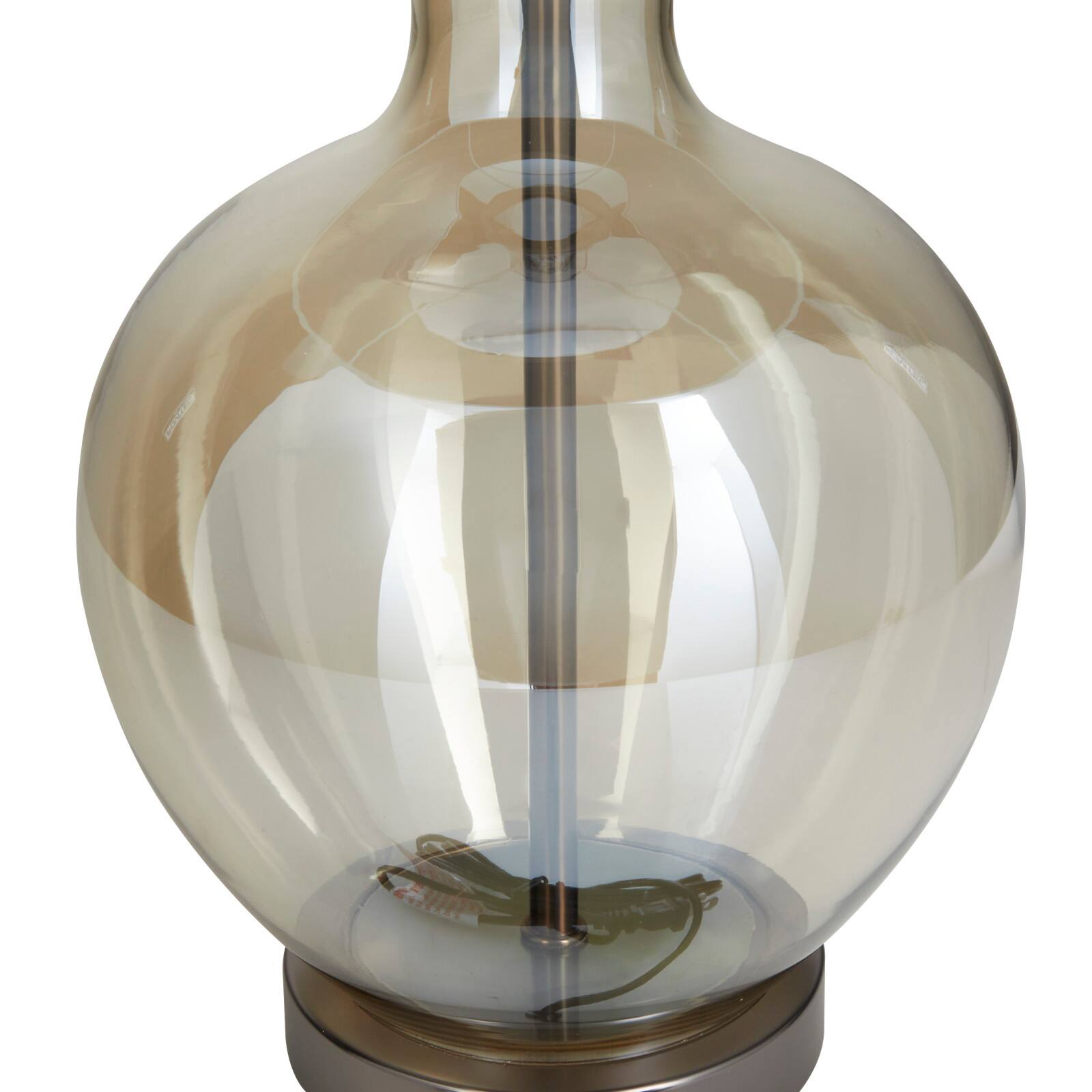 White Polyester Traditional Table Lamp, 27" x 17" x 17"