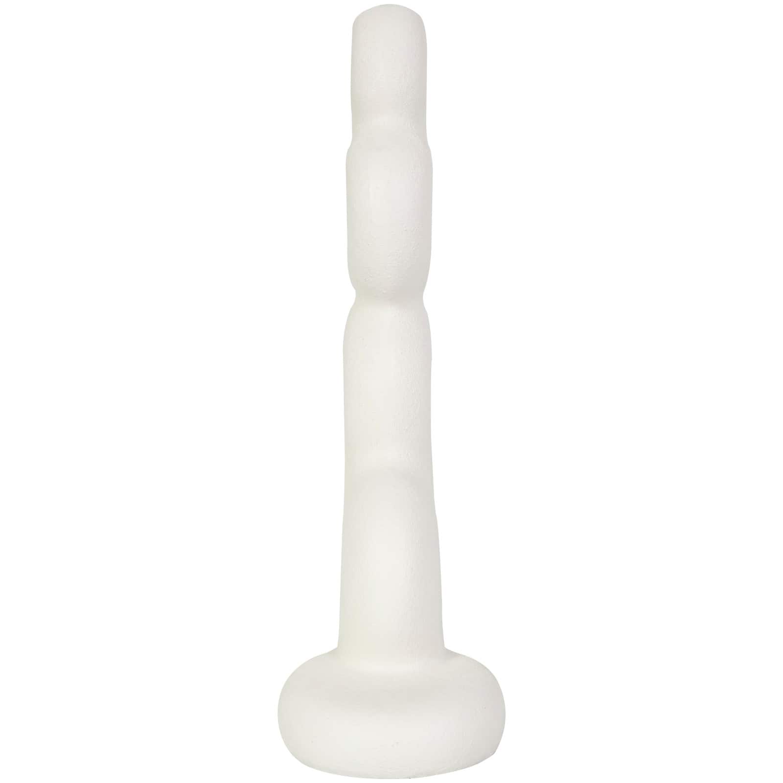 18" White Abstract Stacked Circle Ring Sculpture