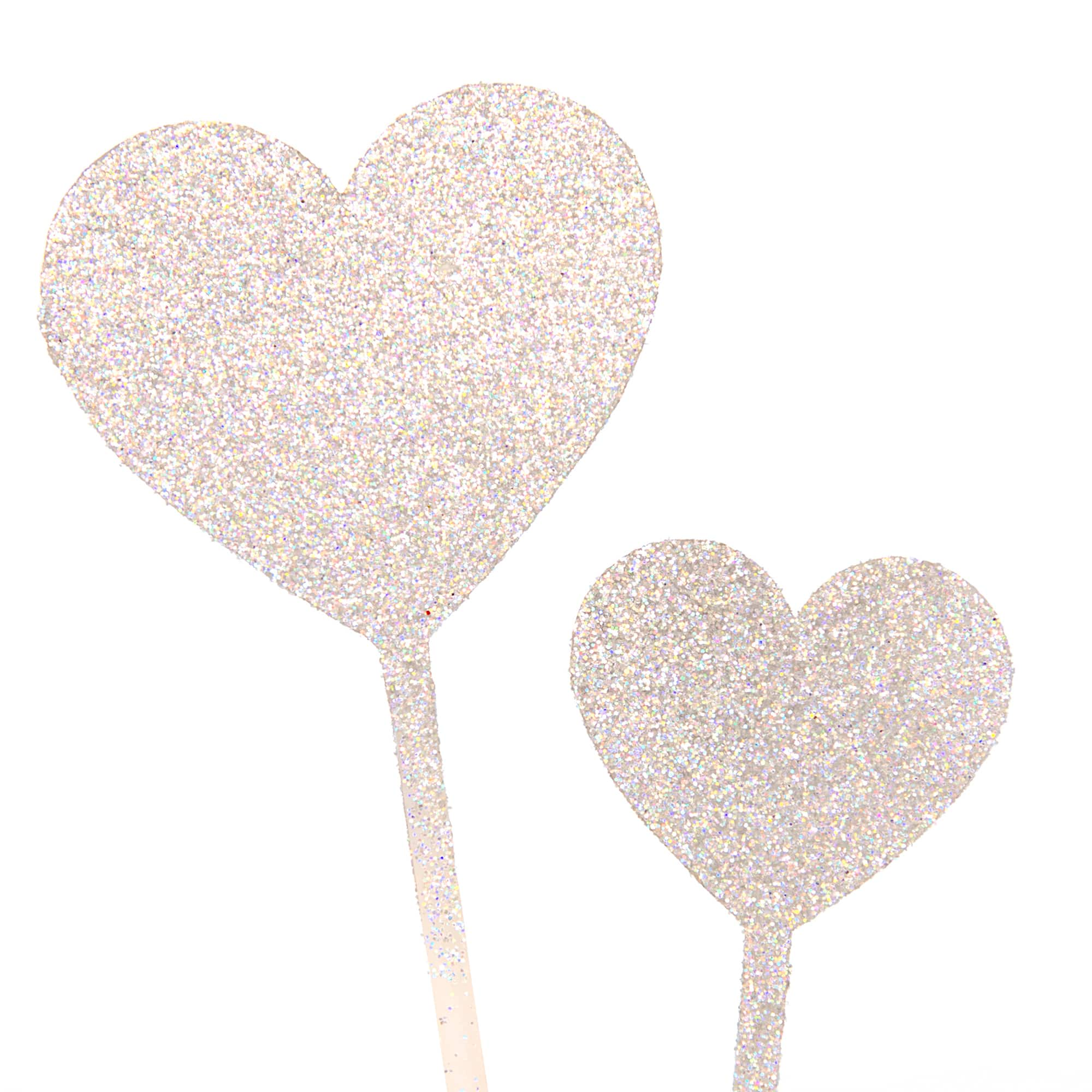 Gartner Studios® Silver Glitter Heart Cake Picks | Michaels®