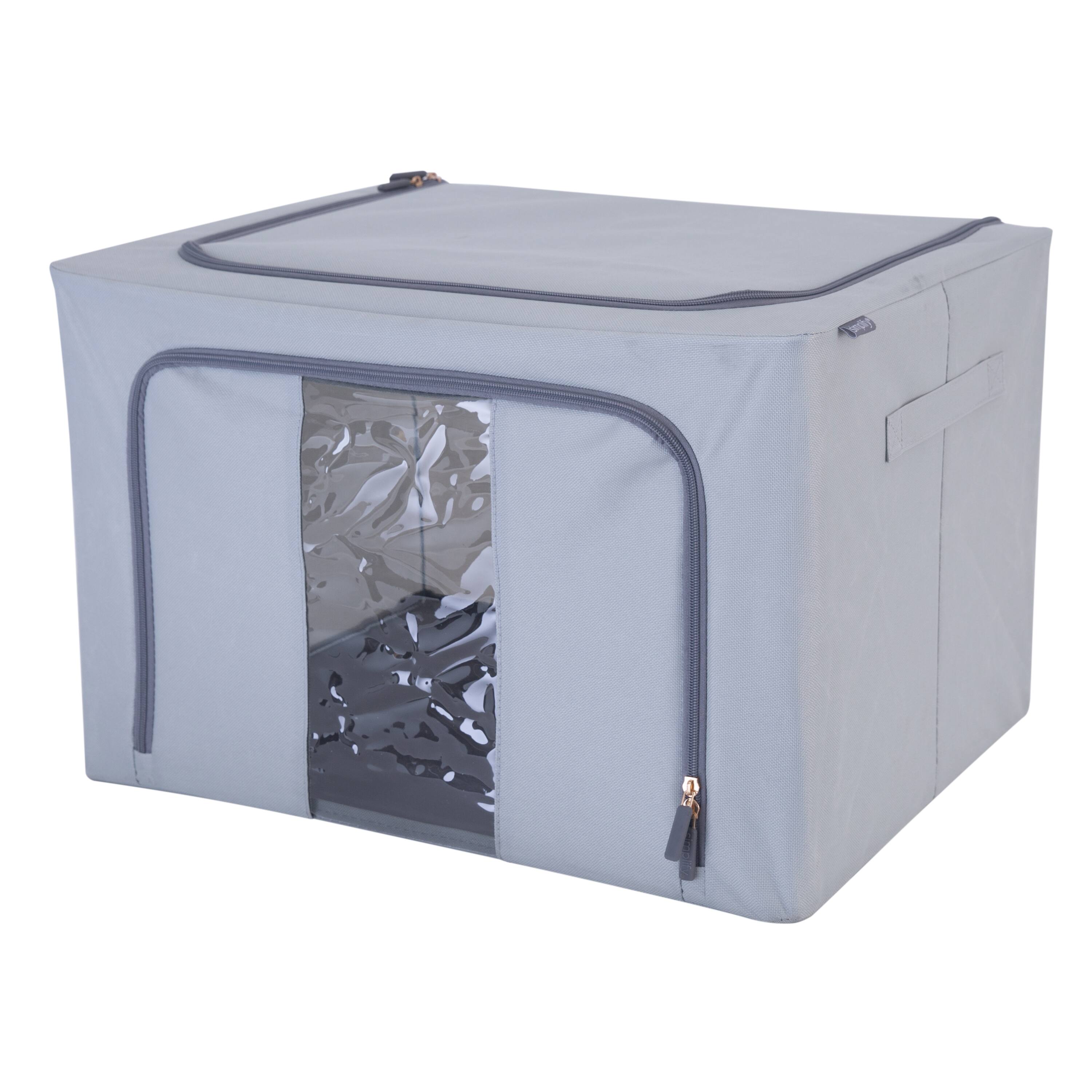 Simplify Gray Collapsible Storage Box with Handles