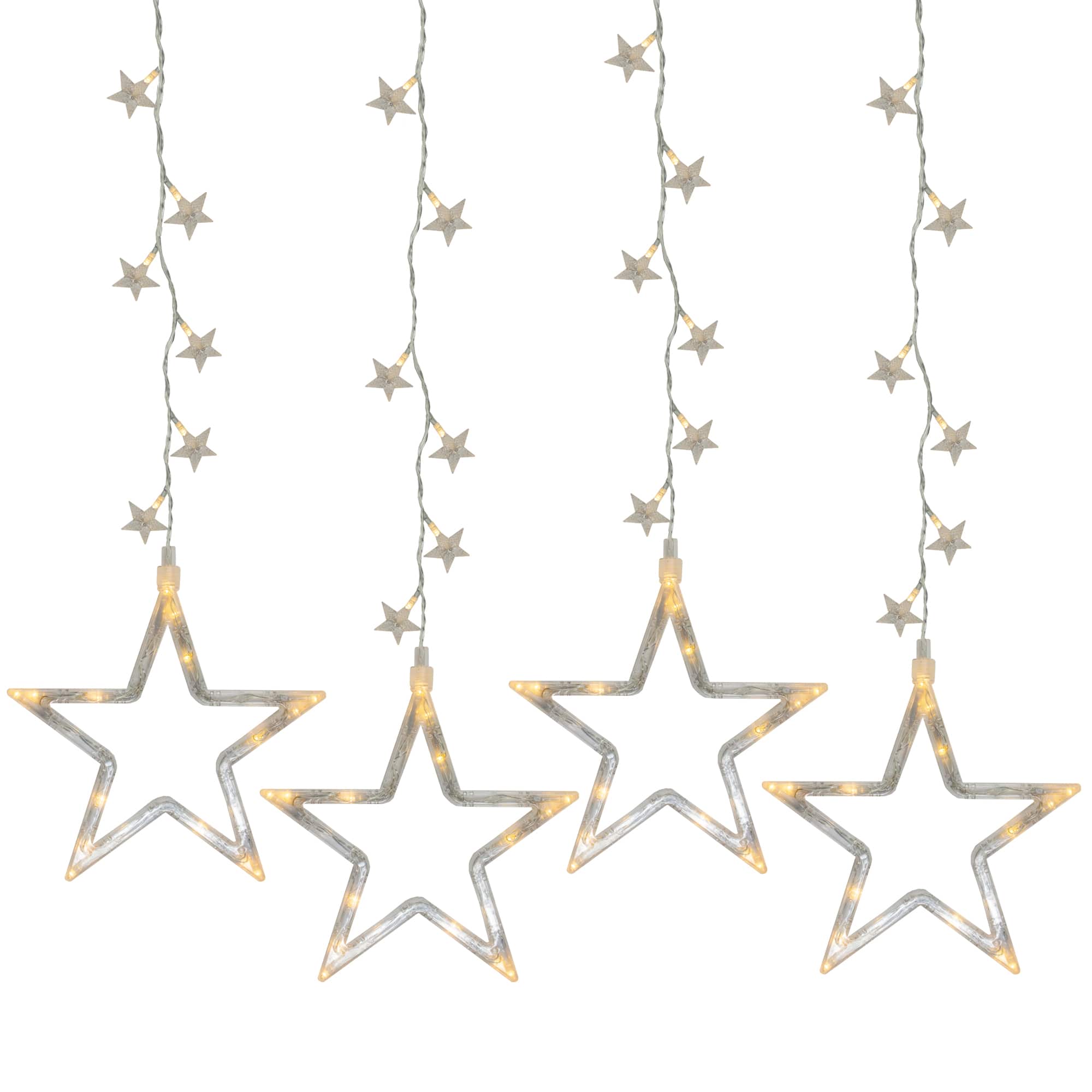 100ct. Clear LED Star Silhouette Window Curtain Lights