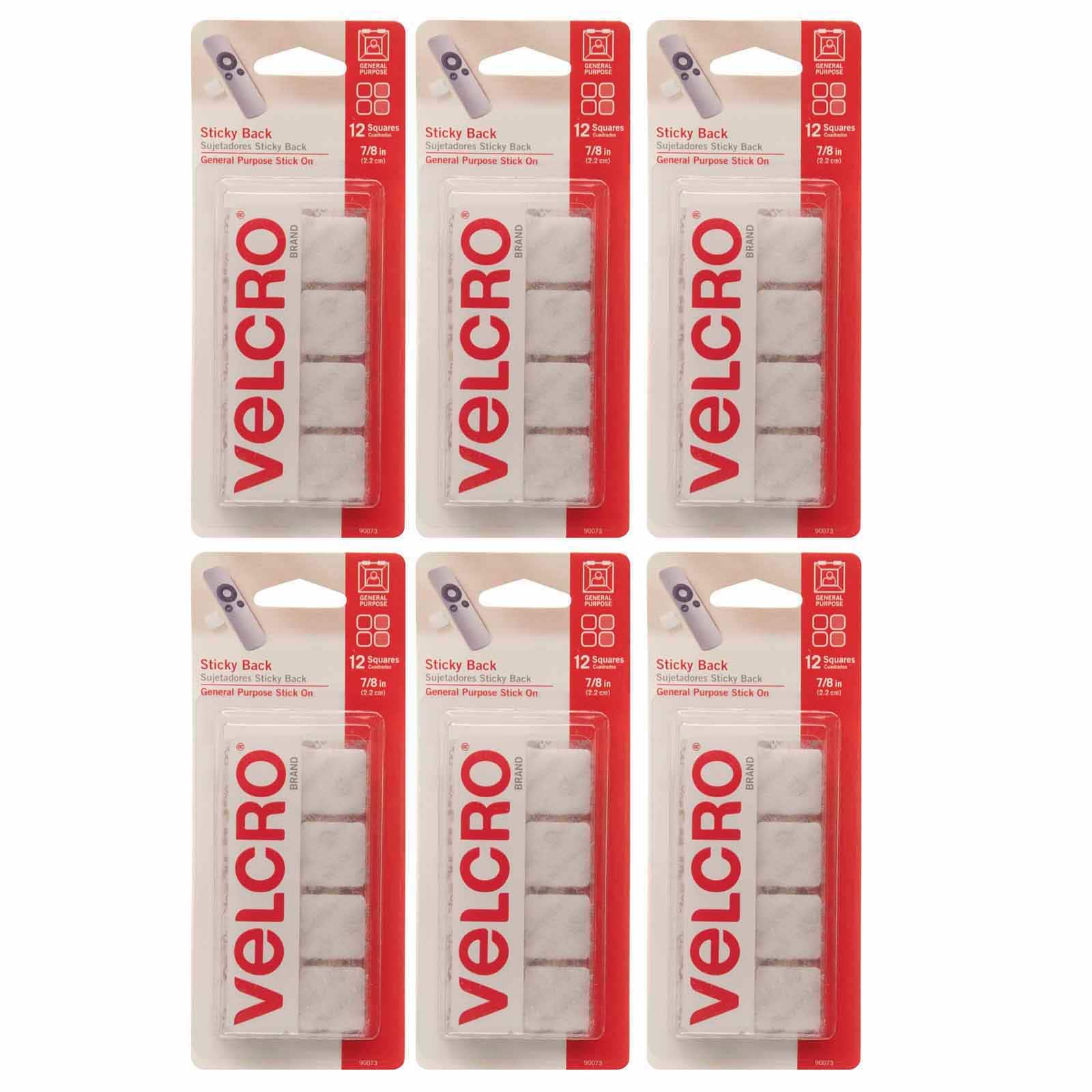 Velcro® Sticky Back™ Square Fasteners, 6 Packs of 12
