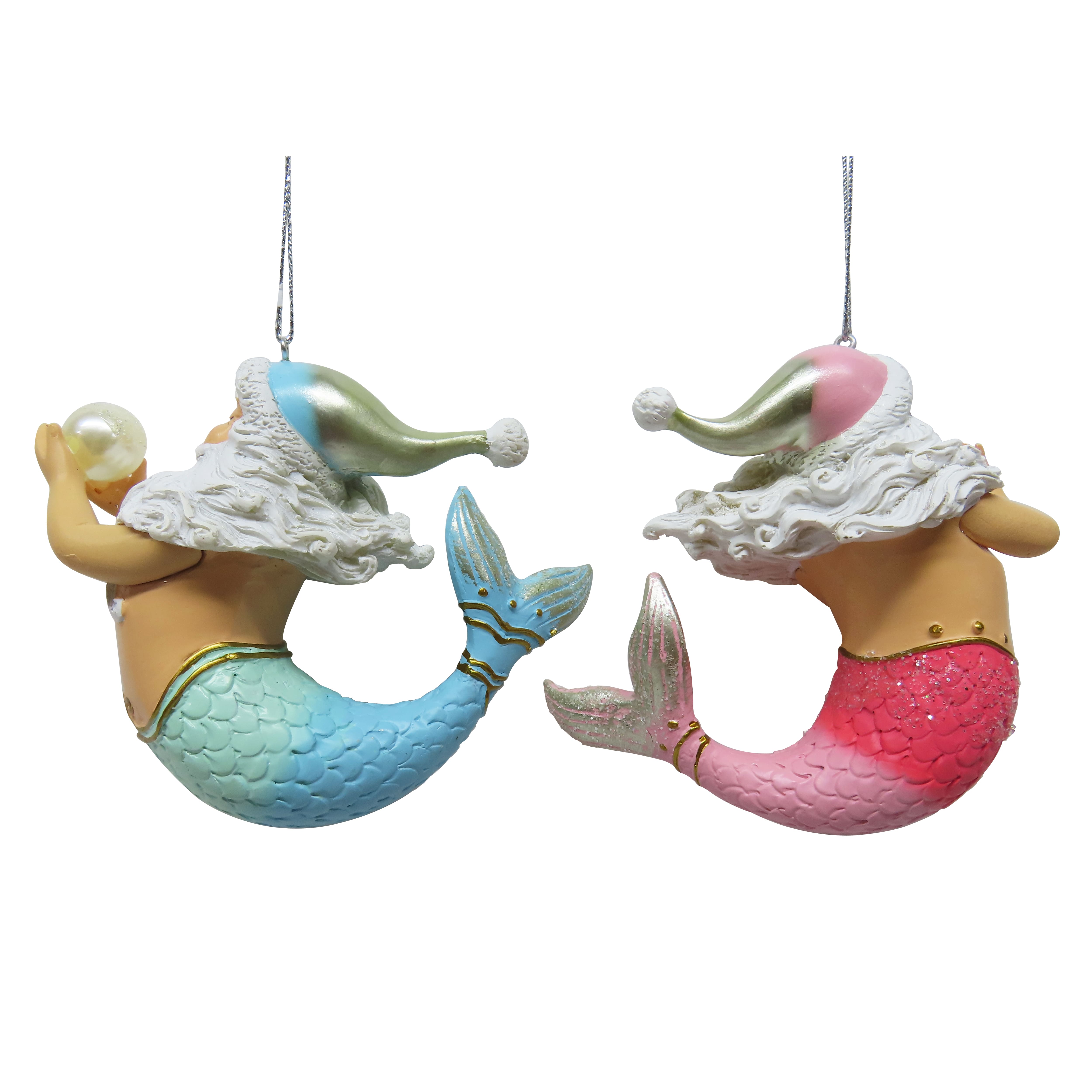 Assorted 4&#x22; Mermaid Santa Ornament by Ashland&#xAE;