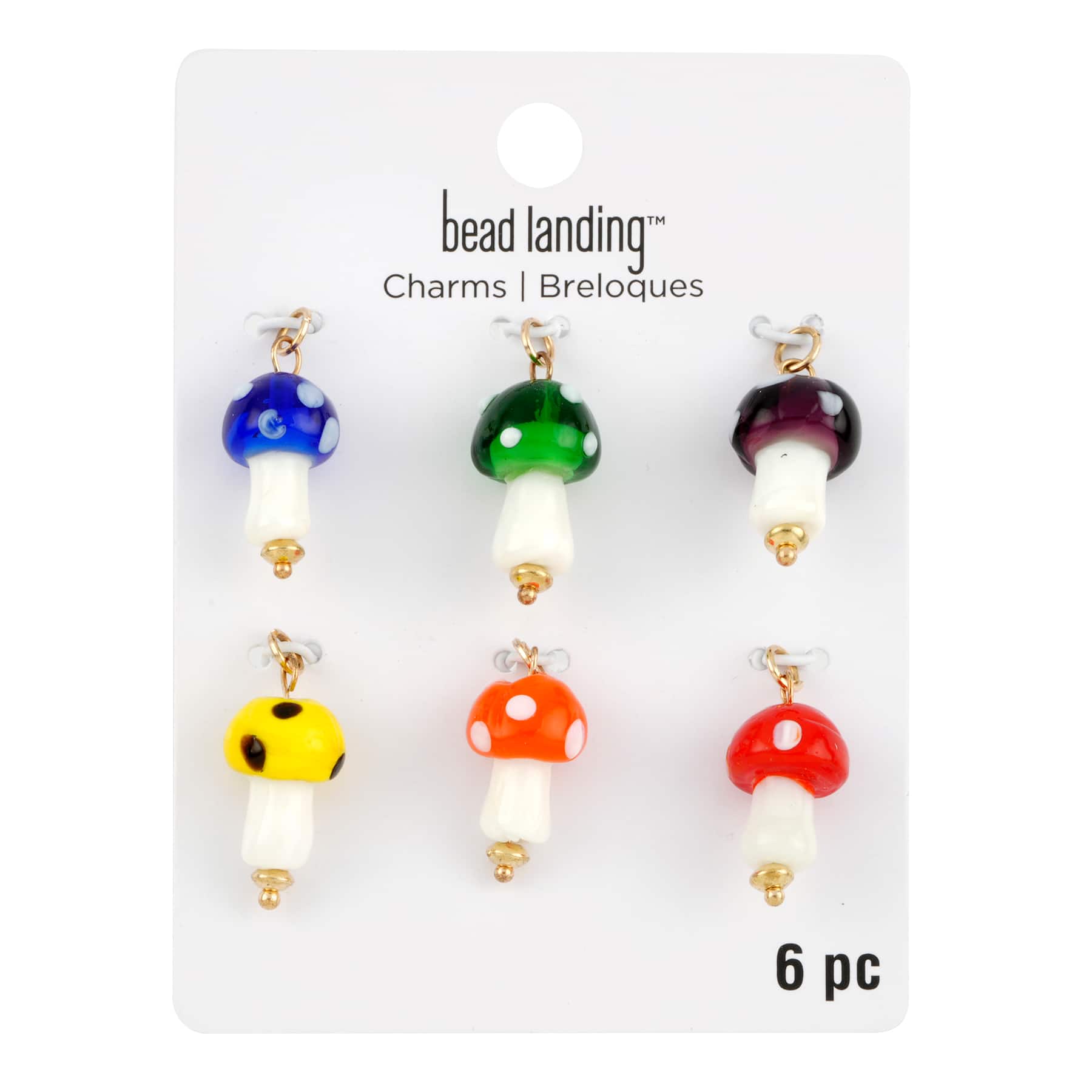 12 Packs: 6 ct. (72 total) Glass Mushroom Charms by Bead Landing™