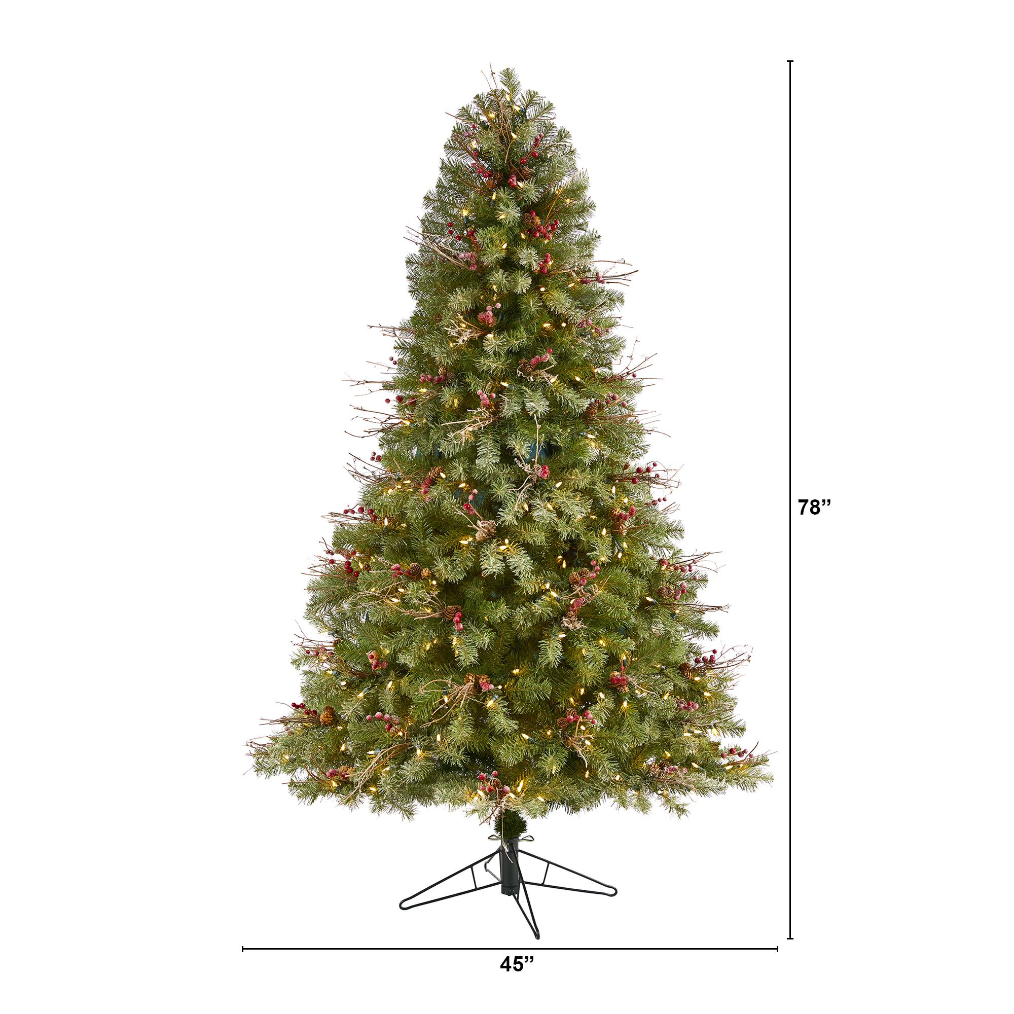 6.5ft. Pre-Lit Big Sky Spruce Artificial Christmas Tree, Clear LED Lights